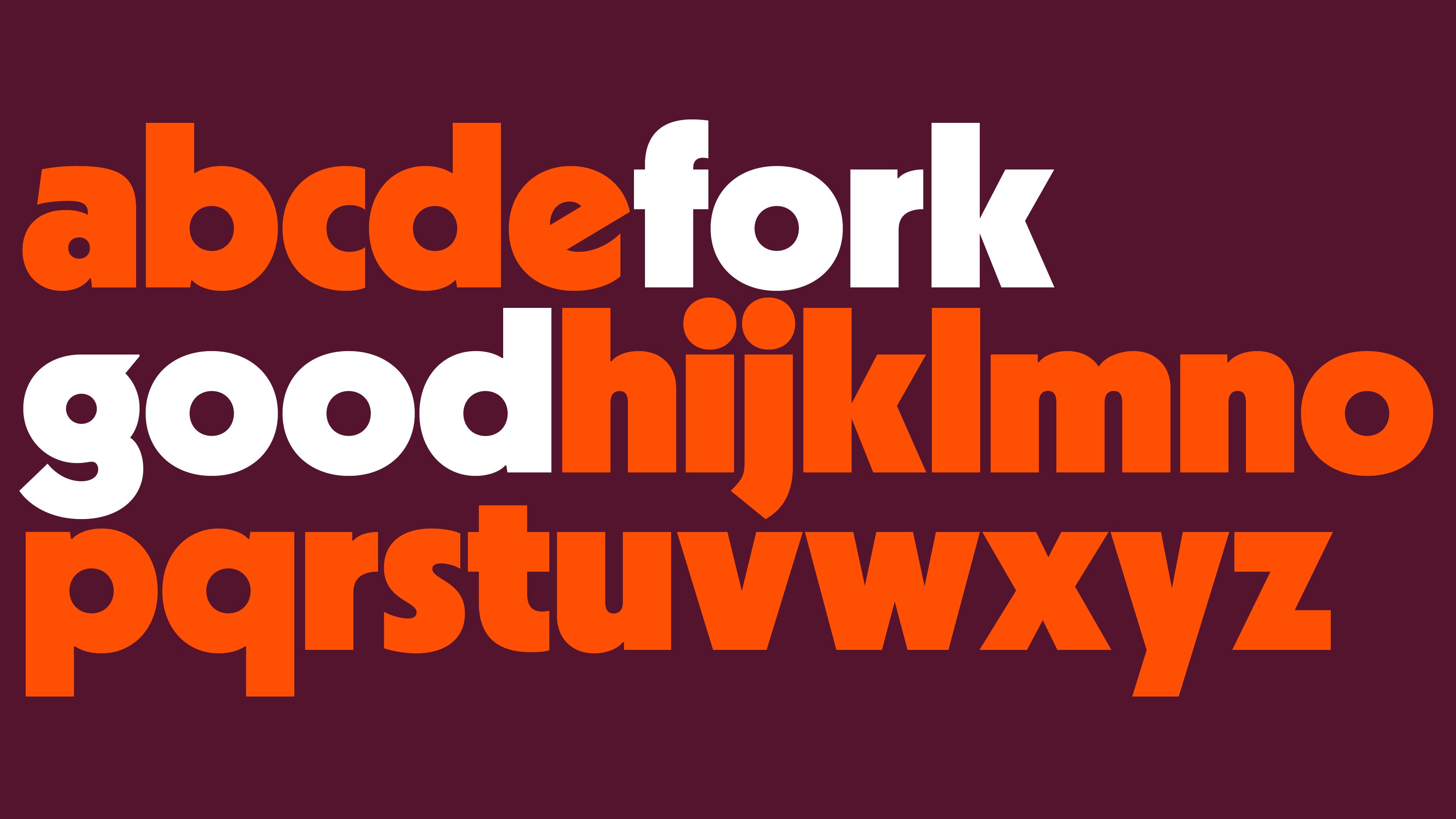 Logo design, brand identity and custom typeface for cultivated meat business Fork & Good