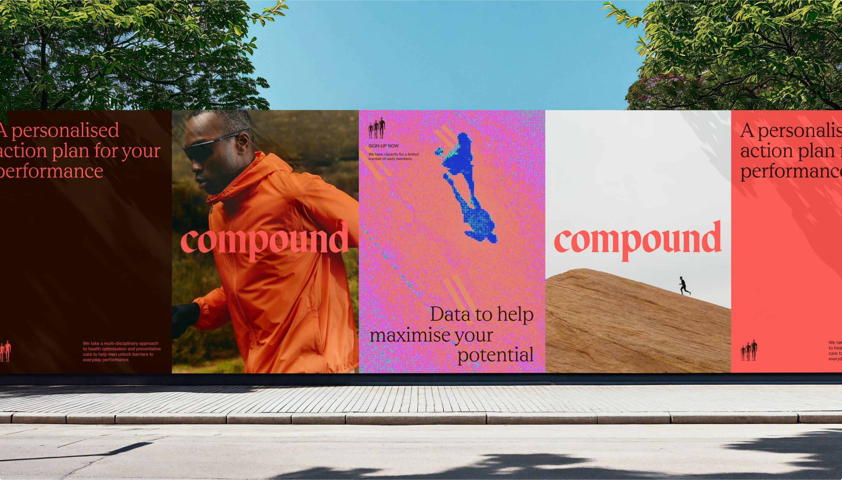 Logo, art direction and digital design for health tech company Compound developed by Design Studio