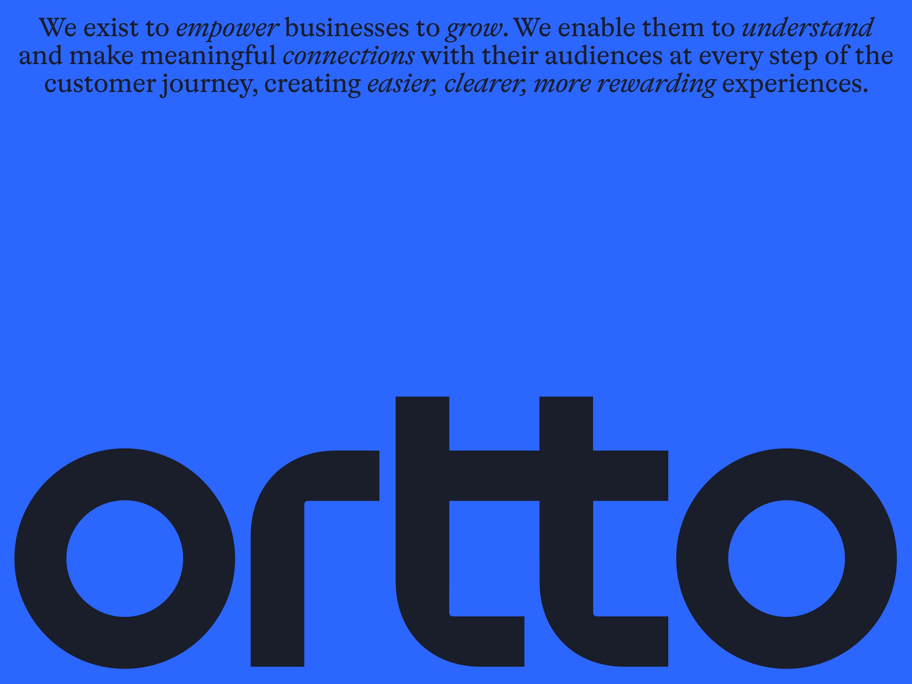 Logo voor automatisering, analyse en klantreisbedrijf Ortto, ontworpen door Christopher Doyle & Co