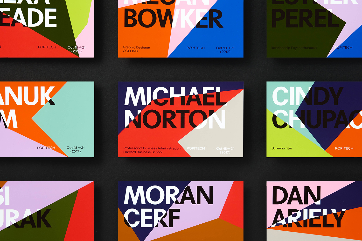 Graphic identity and design for print by New York based Collins for annual conference PopTech
