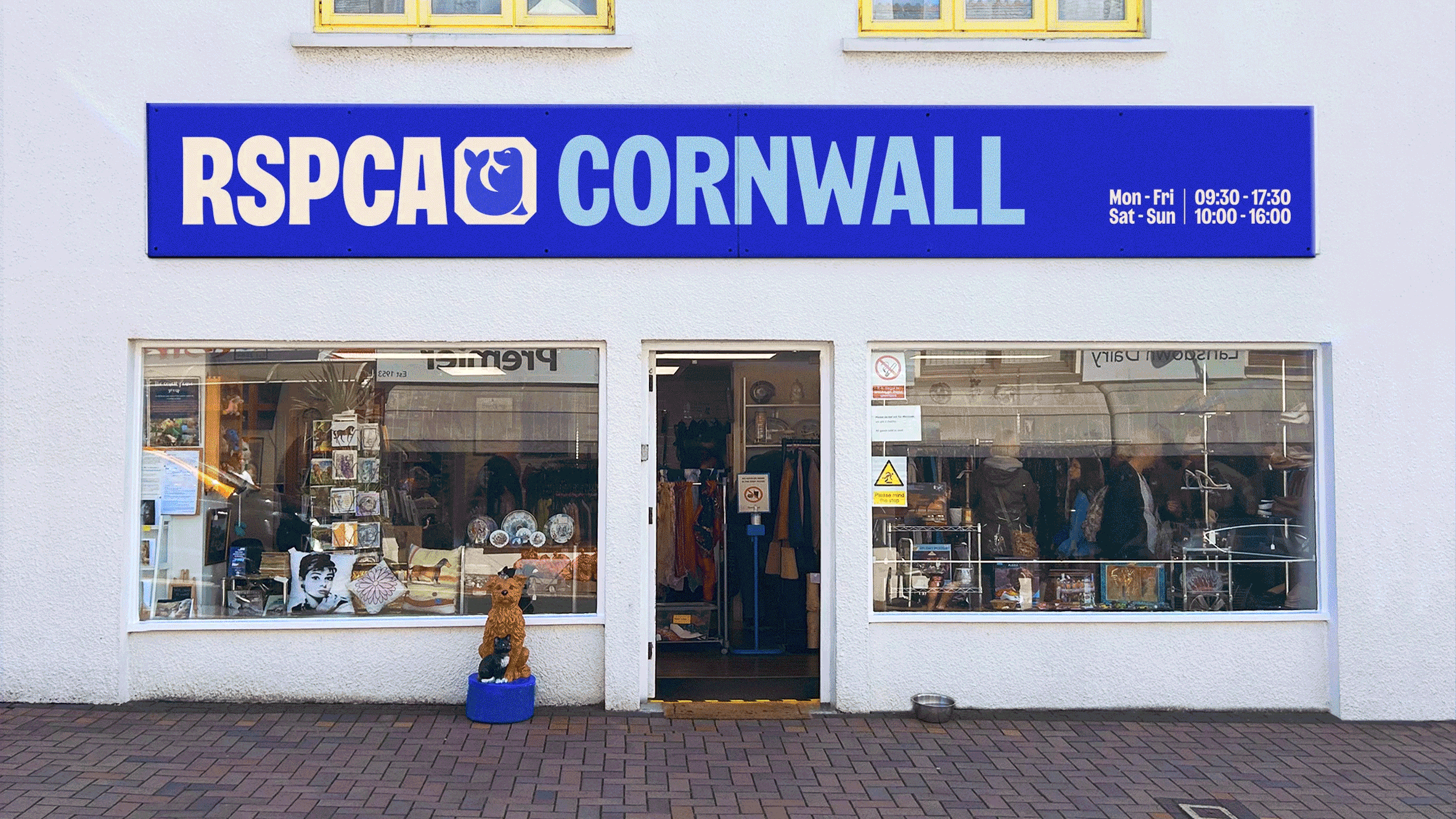 Logotype, icons, custom typeface and shop fronts designed by JKR for UK animal charity RSPCA. Logotype, icons, custom typeface and shop fronts designed by JKR for UK animal charity RSPCA.