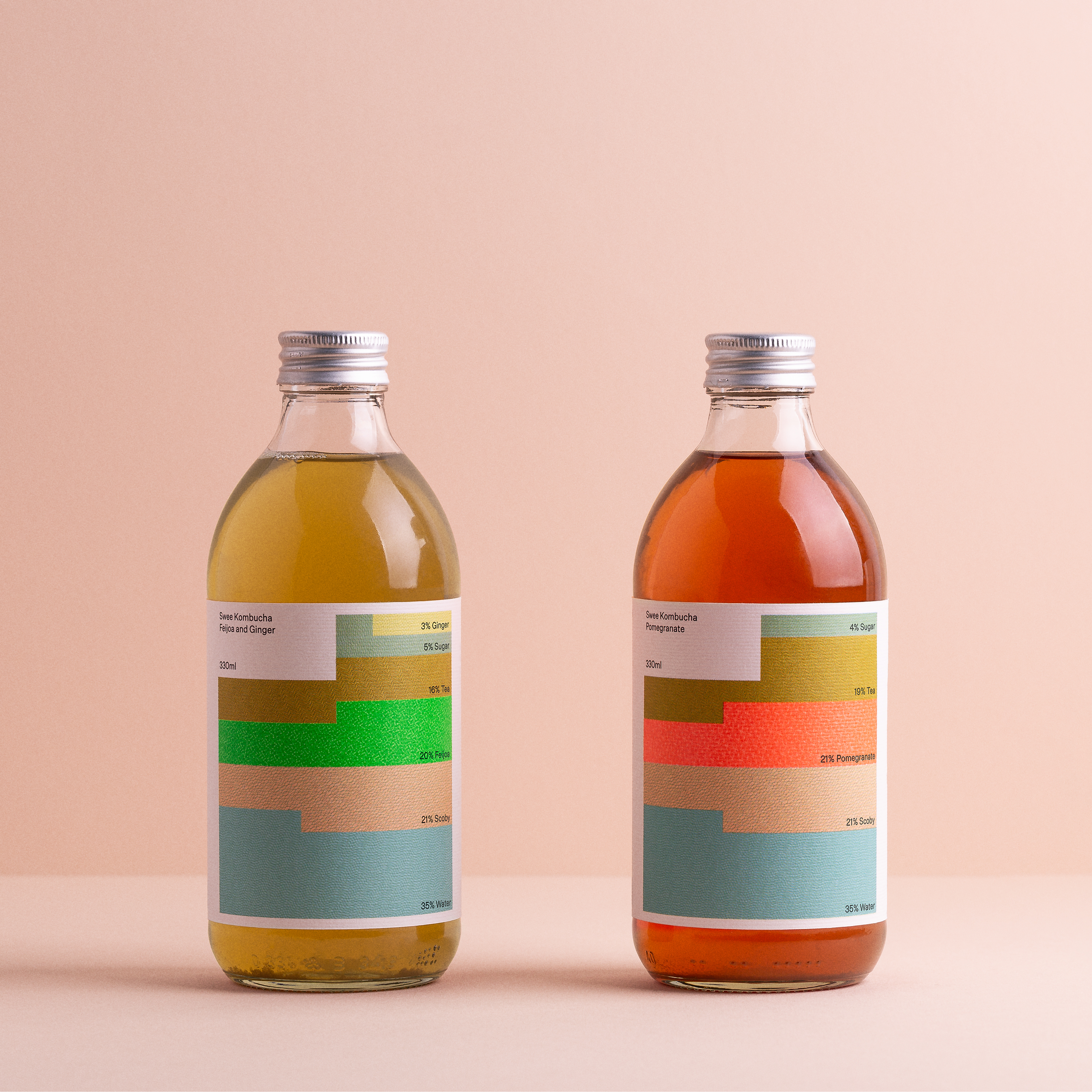 Packaging design by Swedish design studio Bedow for Georgian kombucha brand Swee.