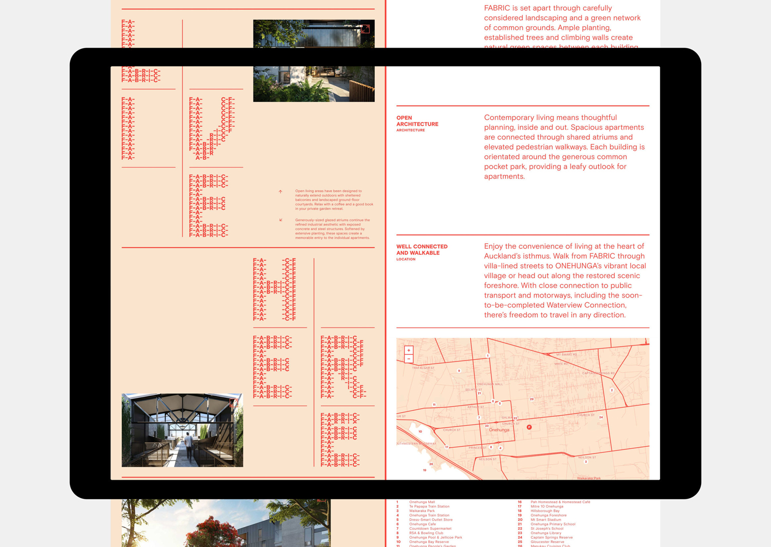 Brand identity and website by Richards Partners for Auckland residential development Fabric of Onehunga