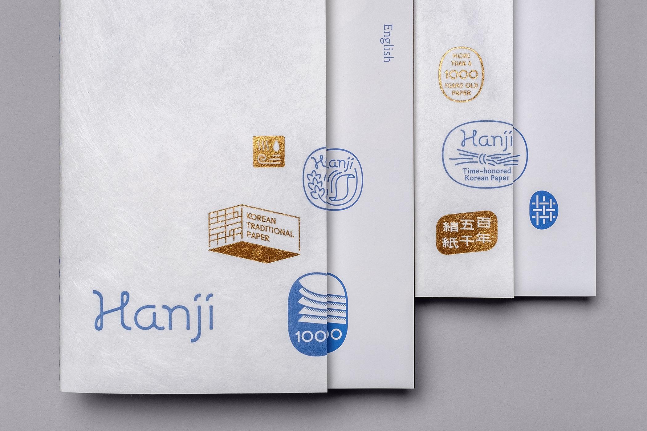 Logo, stamps, guides and wayfinding by Studio fnt for Korean paper brand Hanji