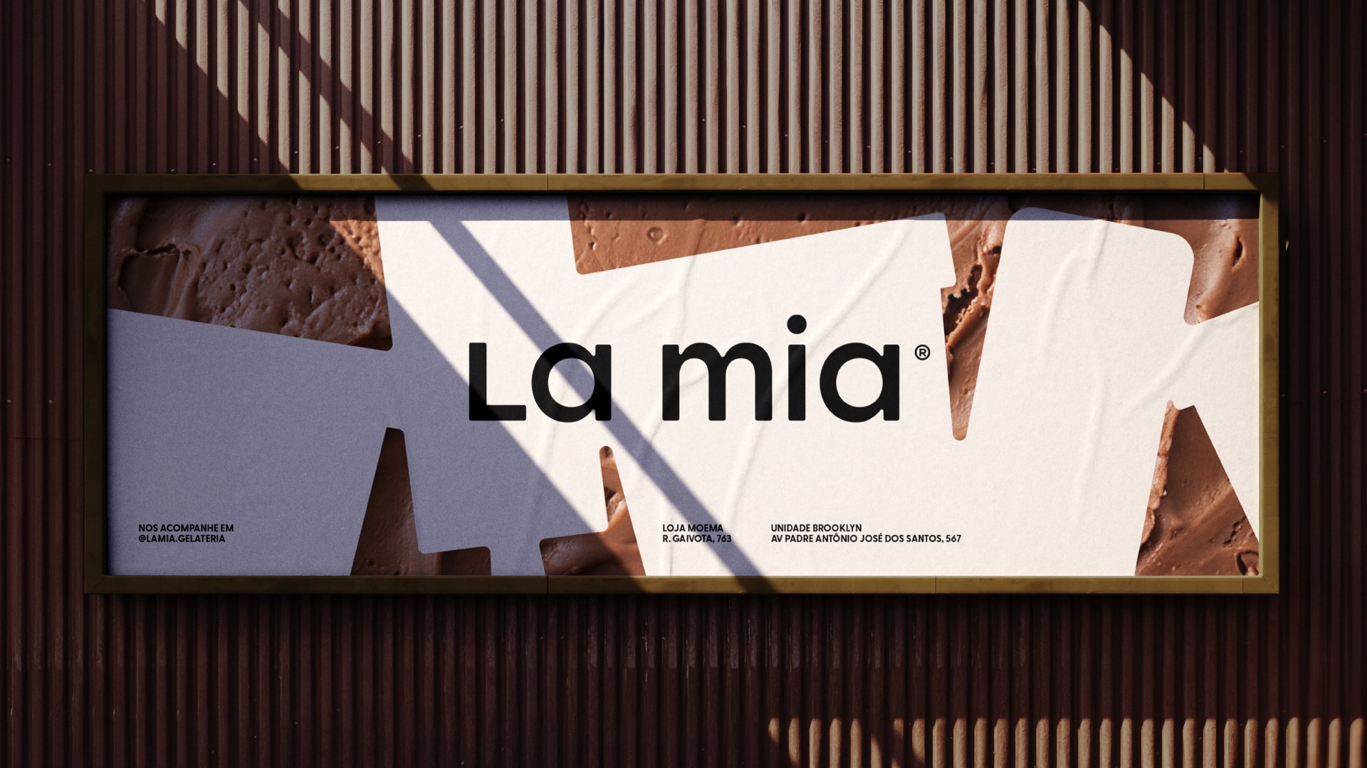 ogotype, typography, packaging and motion graphics for São Paulo-based gelato business La Mia designed by Papanapa