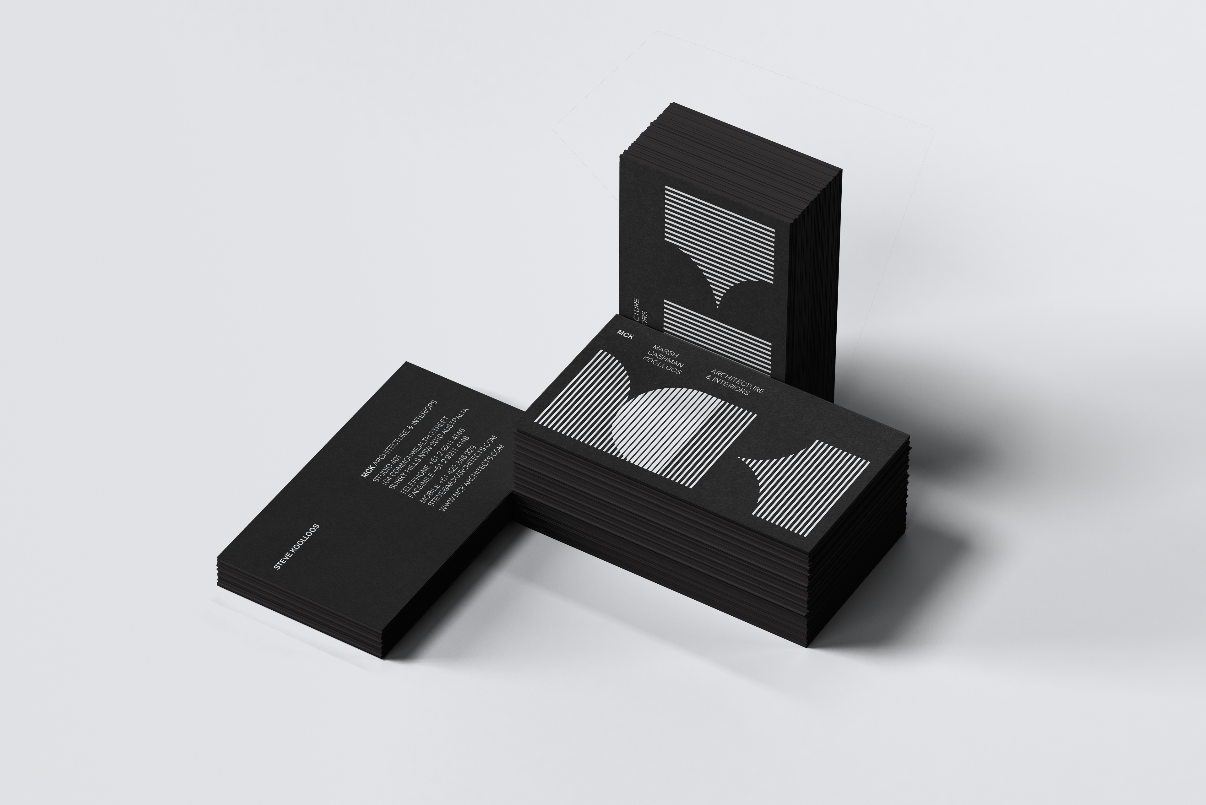 Logo and business cards designed by There for Sydney based architectural firm MCK