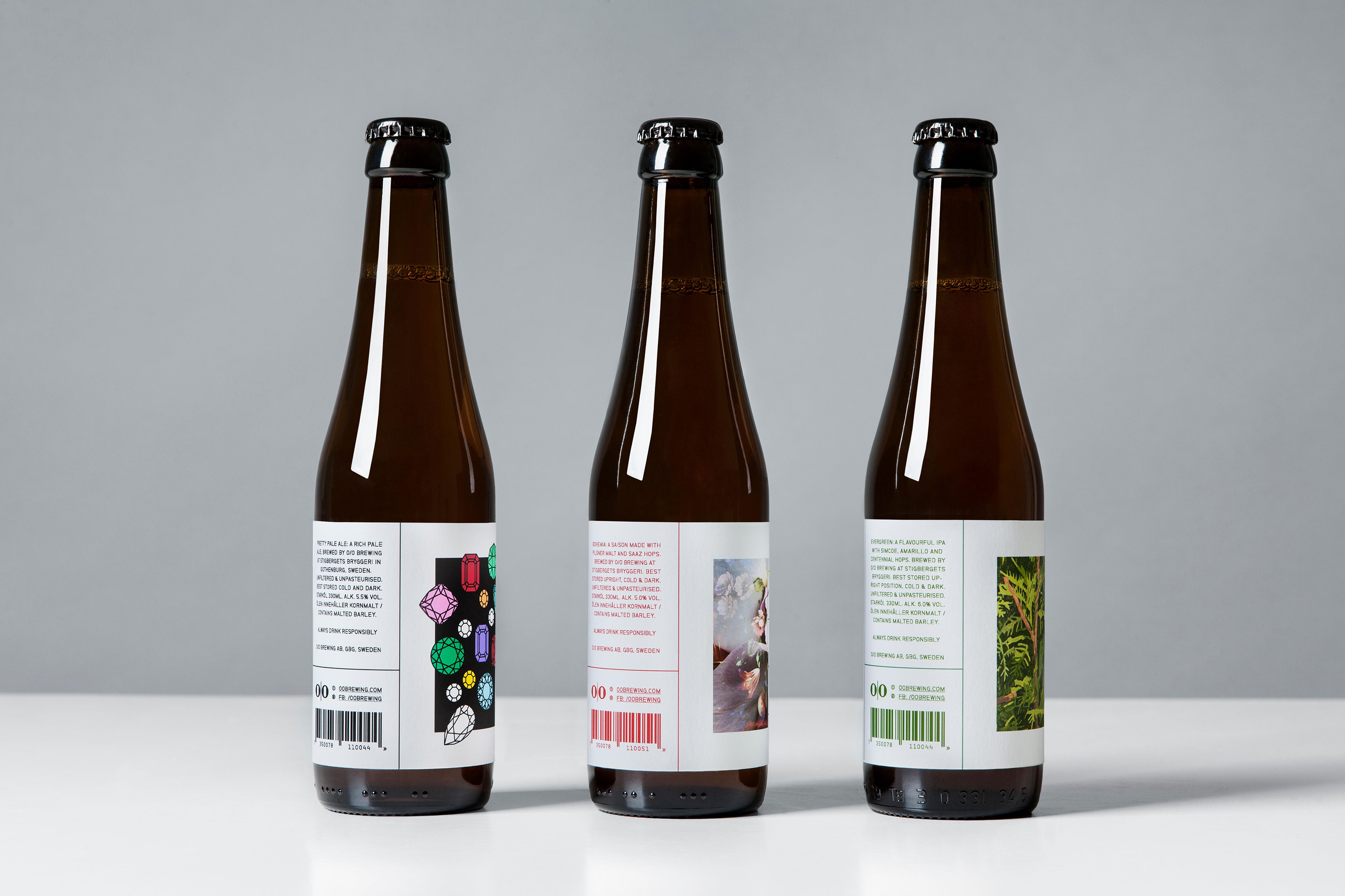 Packaging for O/O Brewing by Swedish graphic design studio Lundgren+Lindqvist