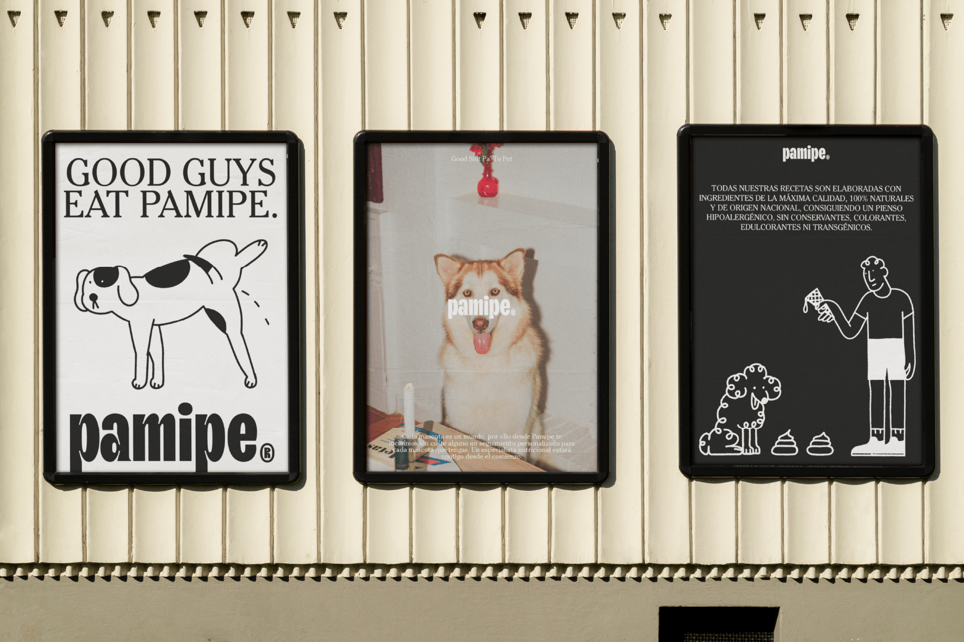 Logotype, illustrations and packaging designed by Onmi Design for Spanish pet food brand Pamipe