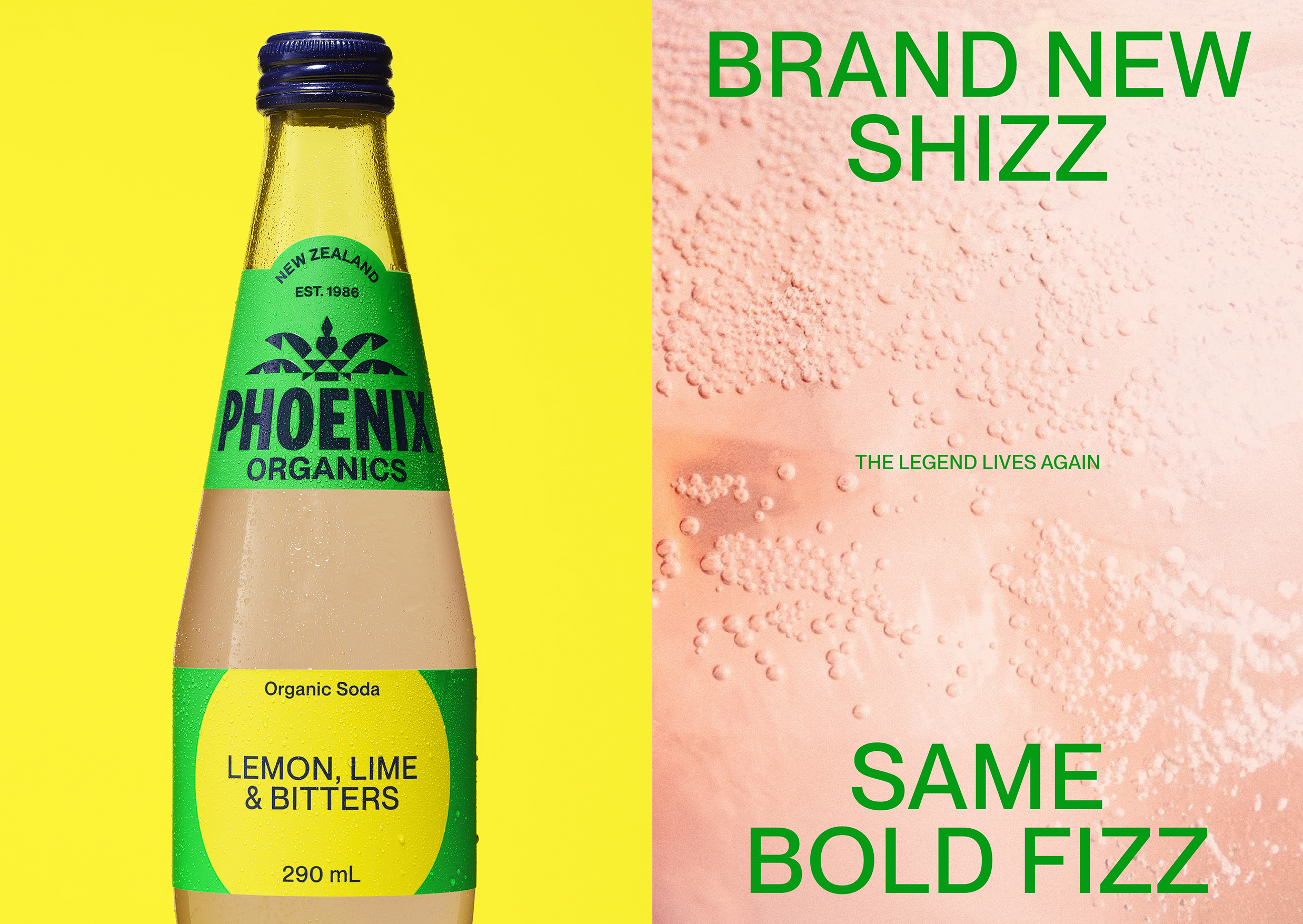 Branding, packaging and tone of voice for New Zealand beverage brand for Phoenix Organics by Marx Design