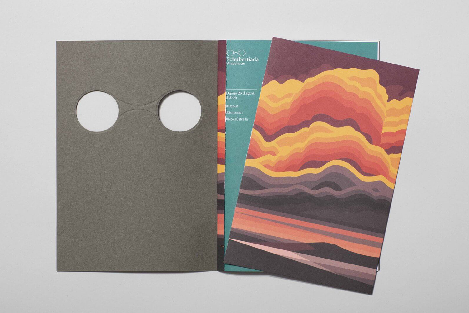 Visual identity, programme and postcards designed by Mucho for the Spanish classical music festival Schubertíada Vilabertran