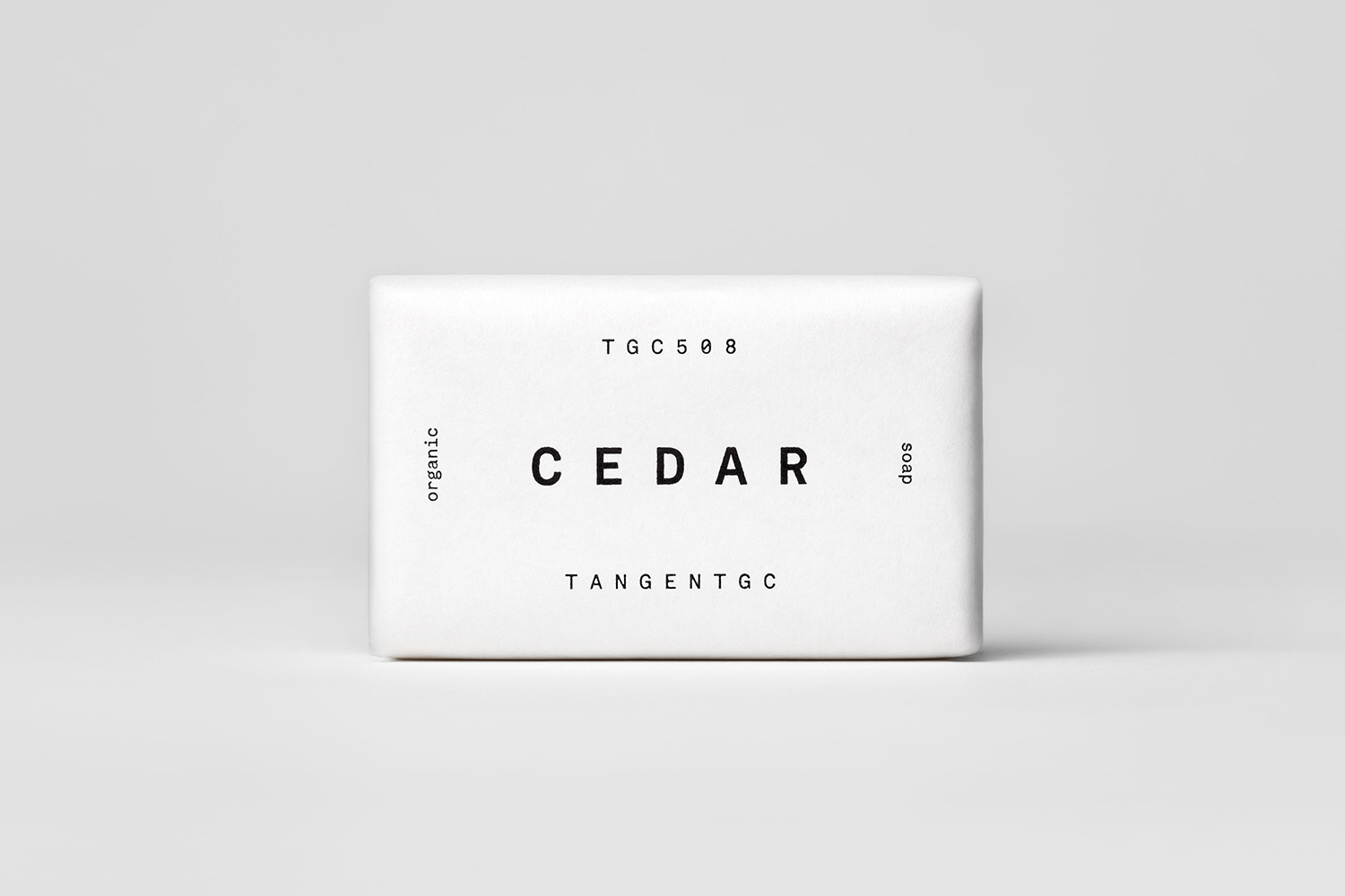 New packaging designed by Carl Nas Associates for Tangent GC's new line of low-impact organic, vegan, cruelty and fossil free soap range.