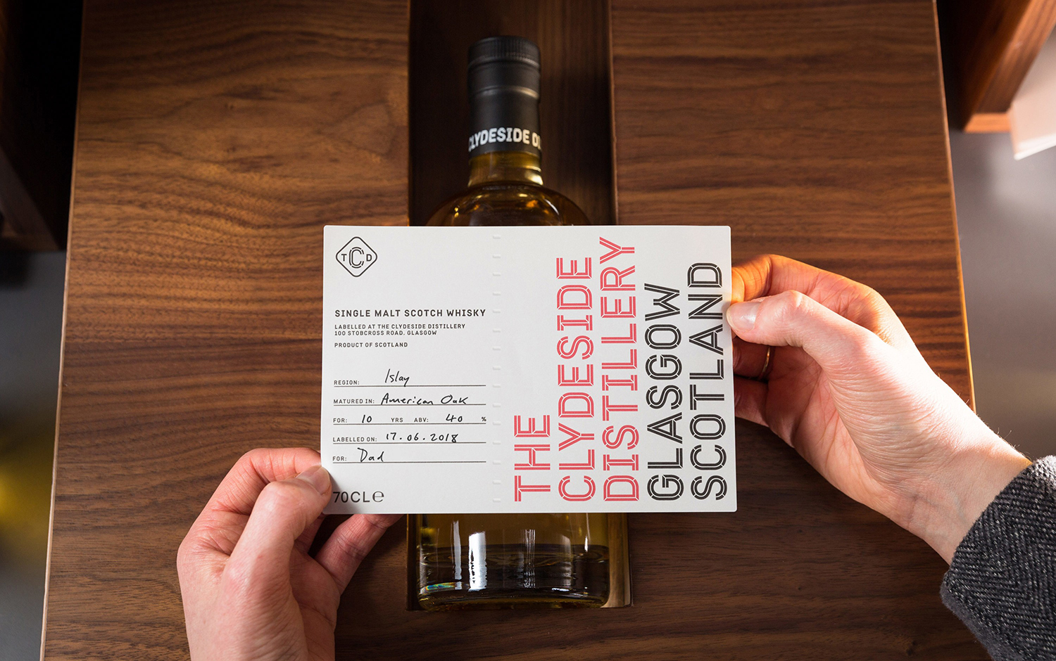 Logo, custom typeface, exhibition design and packaging by Manual for The Clydeside Distillery