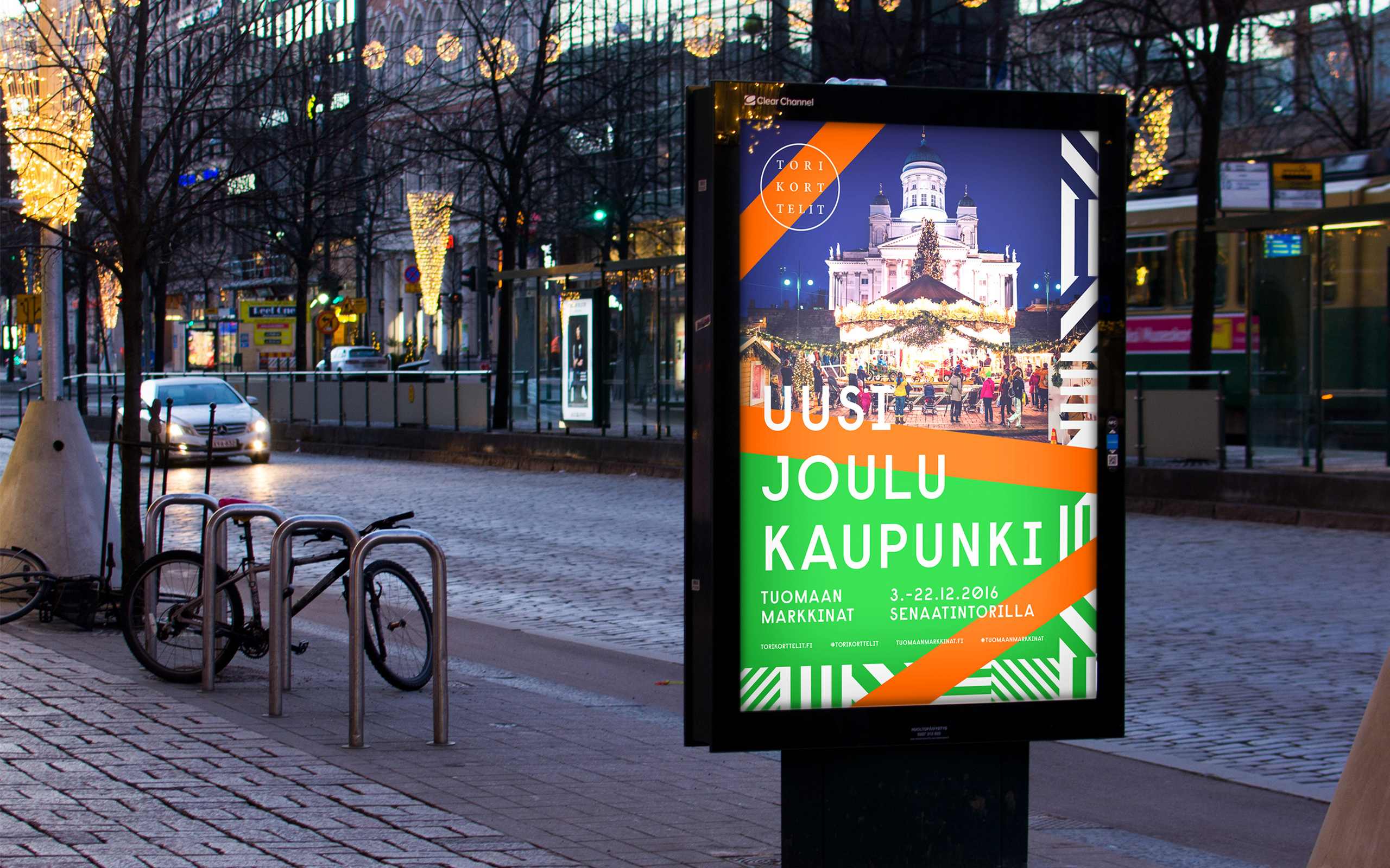 Logo and poster design for Torikorttelit, the old town district of Helsinki, designed by KokoroMoi