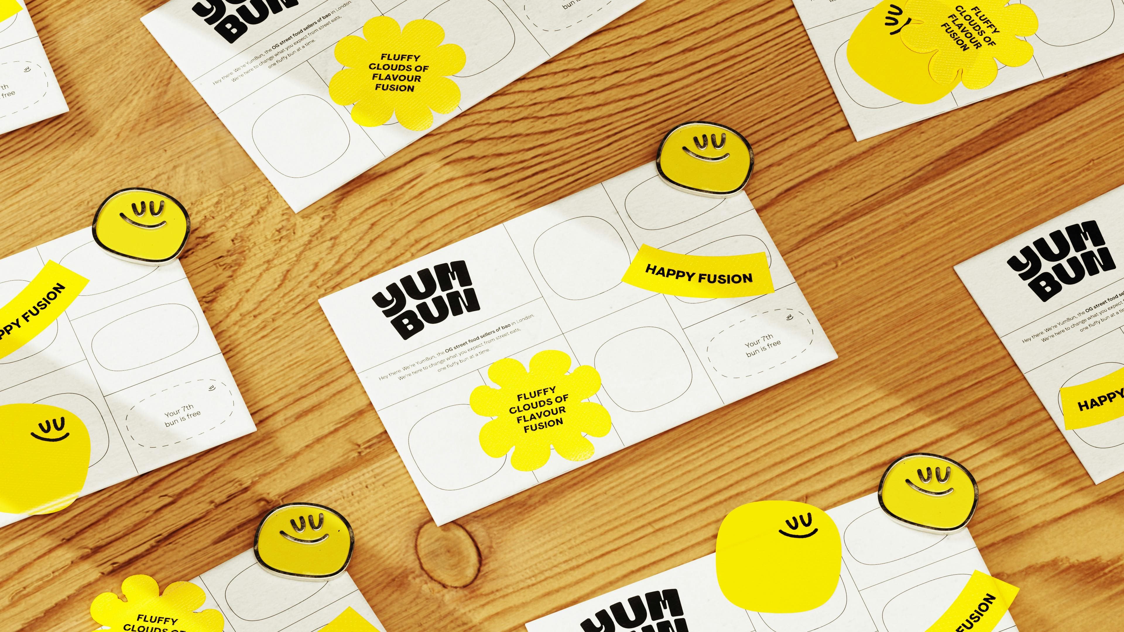 Logotype, mascot, menus, merchandise, motion graphics, social content and website for bao buns business Yum Bun Logotype, mascot, menus, merchandise, motion graphics, social content and website for bao buns business Yum Bun
