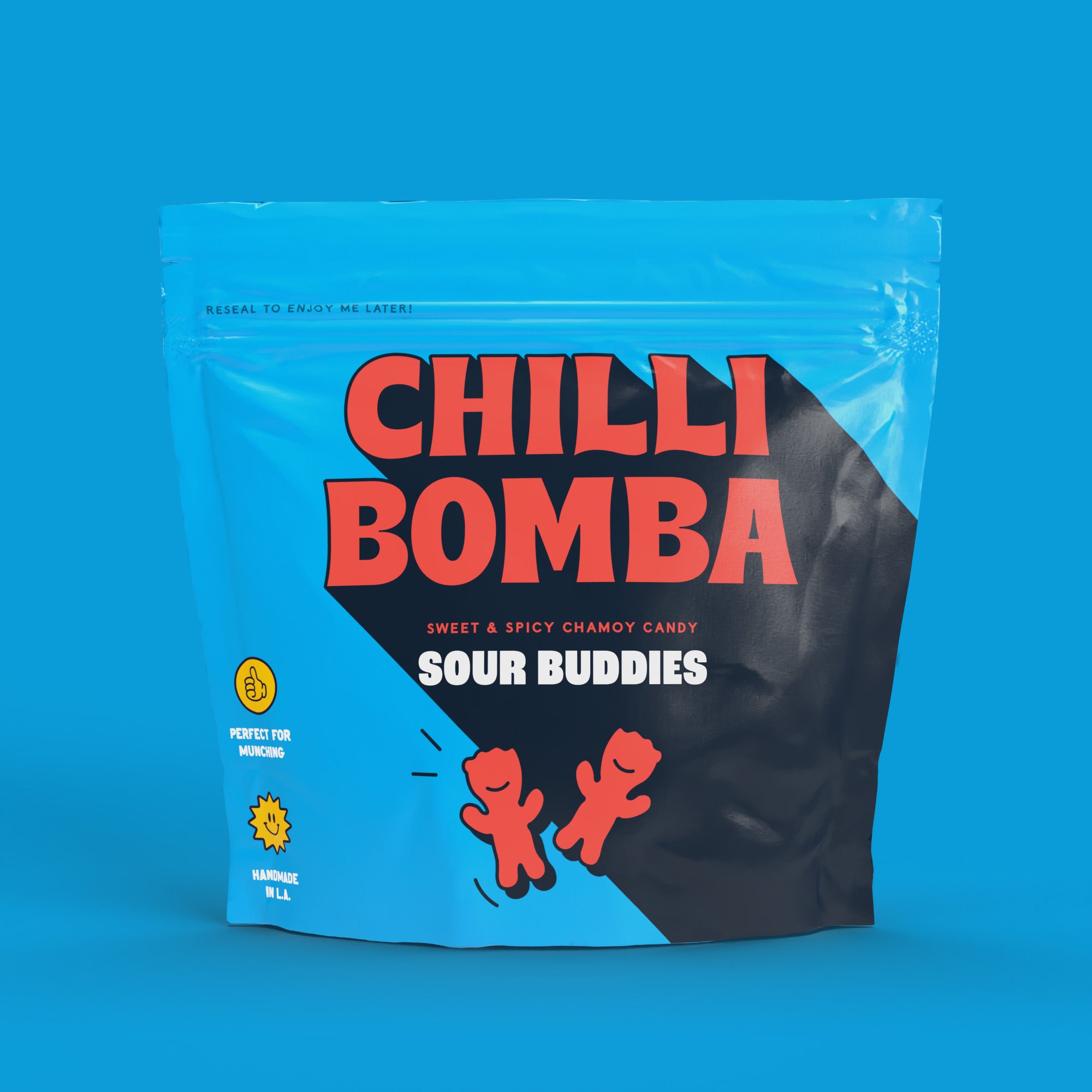 Logo, brand identity, packaging, character design and e-commerce website for gourmet adult candy Chilli Bomba designed by London-based studio New Genre