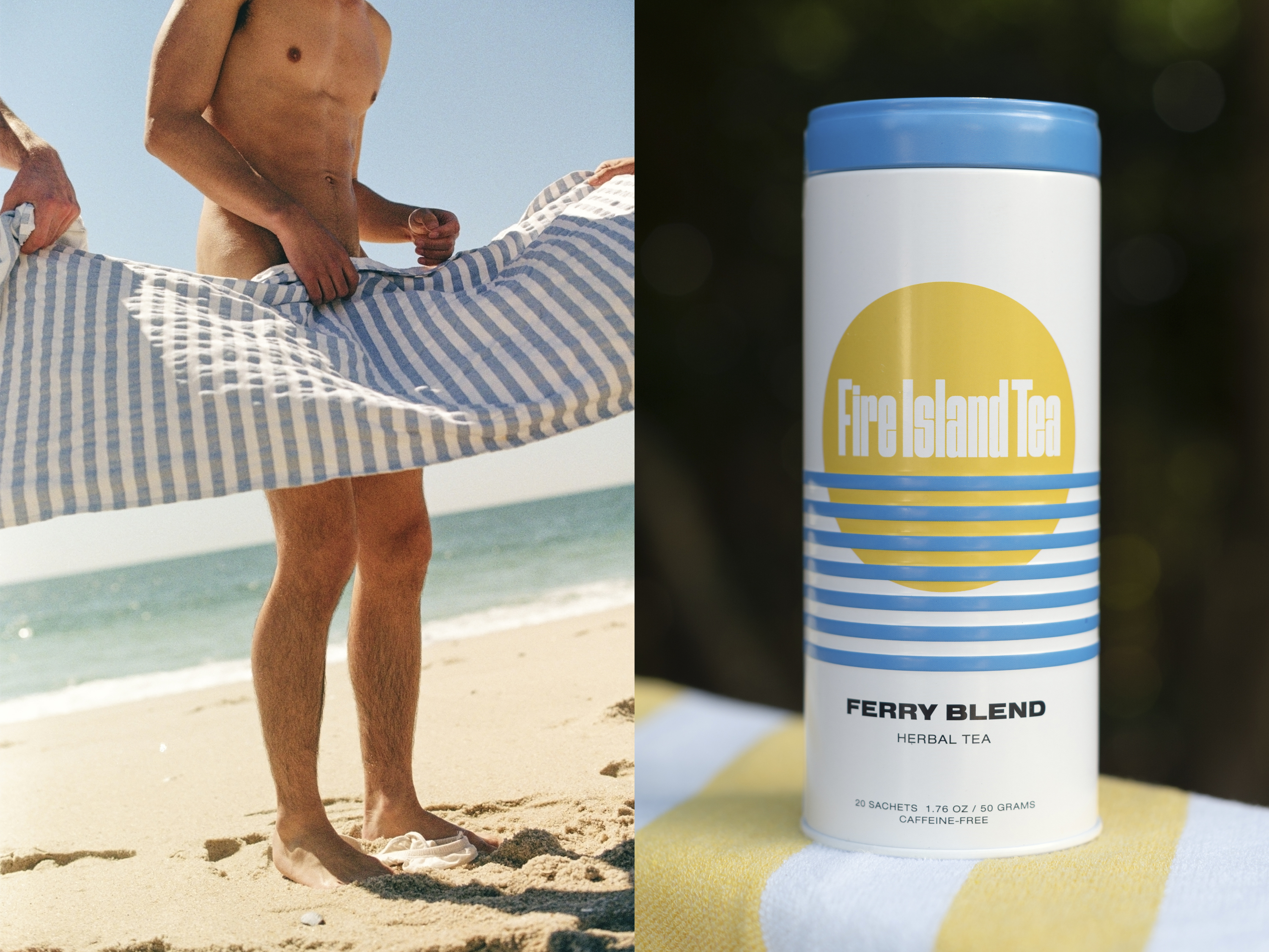 Logotype and packaging design by Stephen Moss for Fire Island Tea