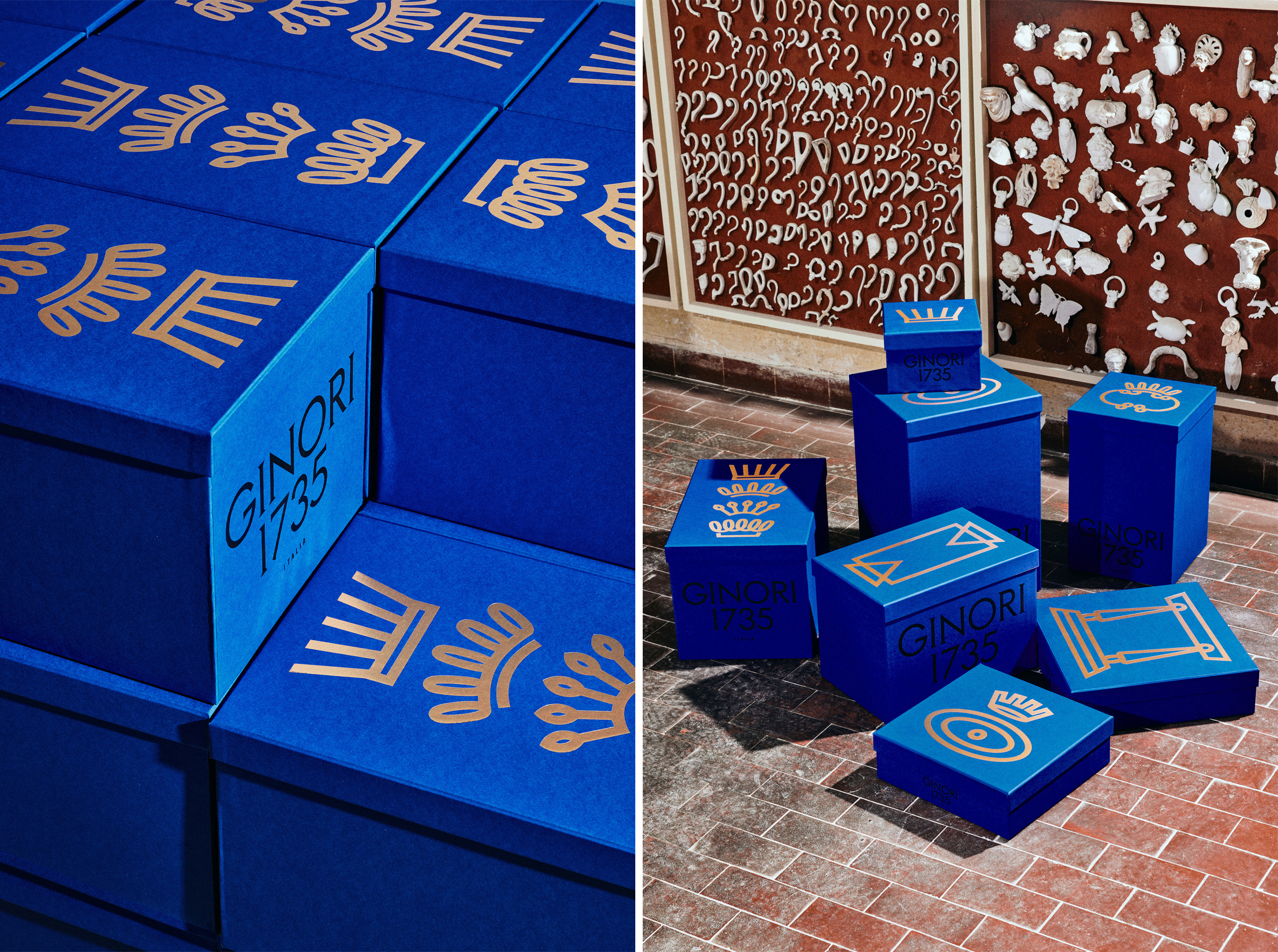 Yves Klein blue, Fedrigoni paper packaging design for Italian homeware brand Ginori 1735 by AUGE Design