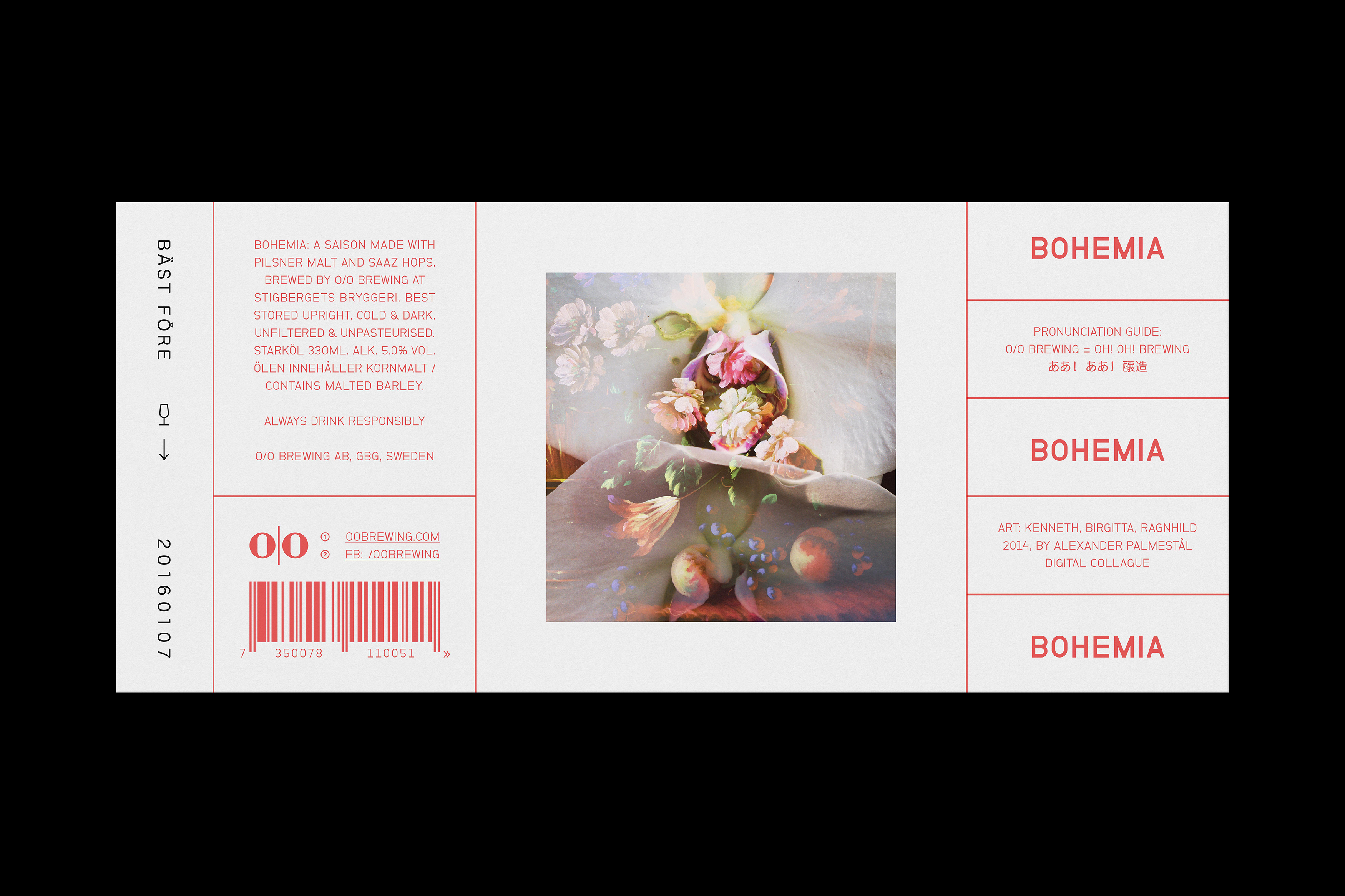 Label for O/O Brewing by Swedish graphic design studio Lundgren+Lindqvist