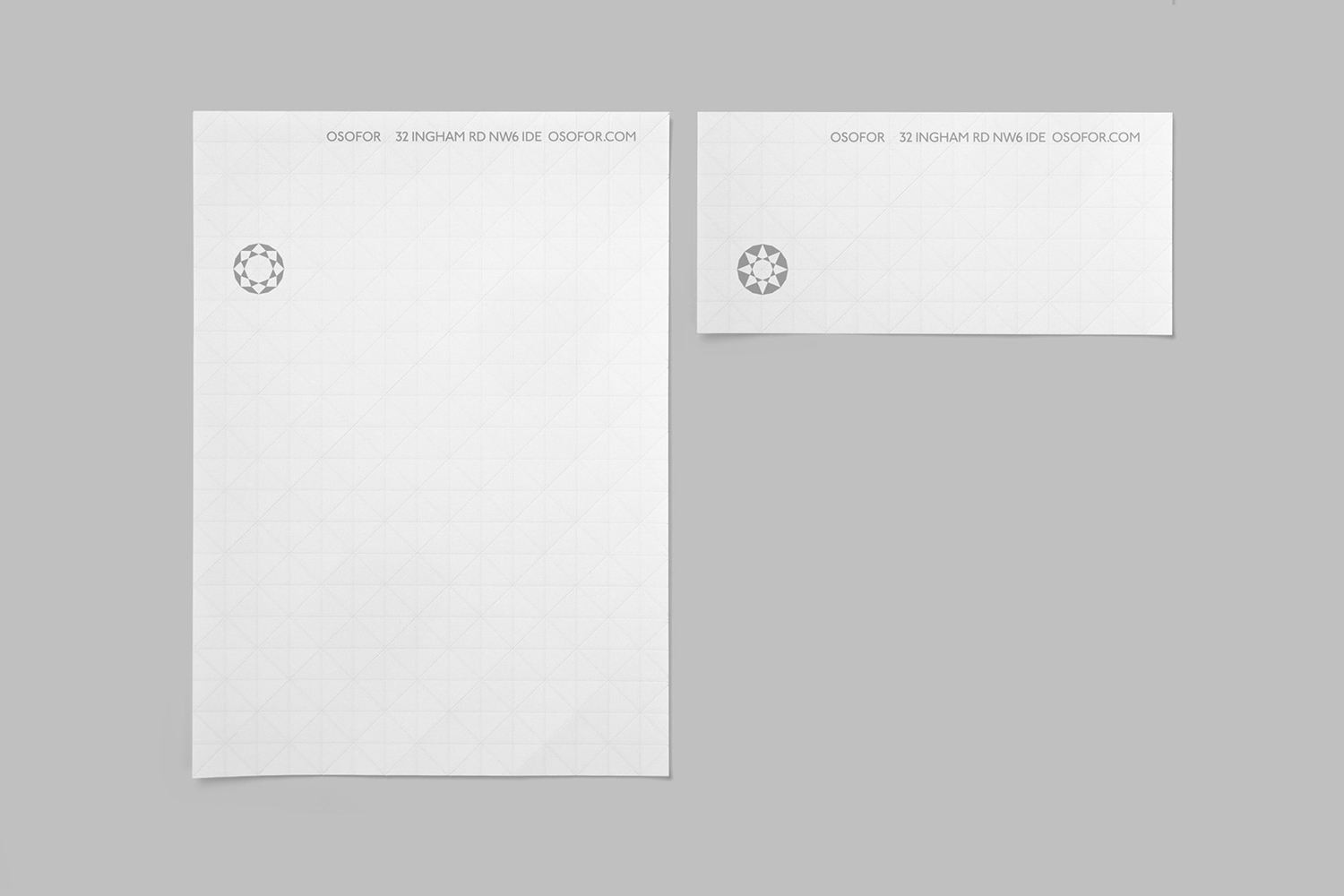 Logo design and stationery by Paul Belford Ltd. for lab diamond business Osofor