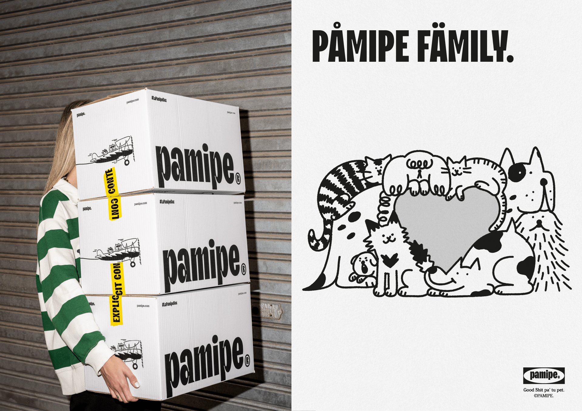 Logotype, illustrations and packaging designed by Onmi Design for Spanish pet food brand Pamipe