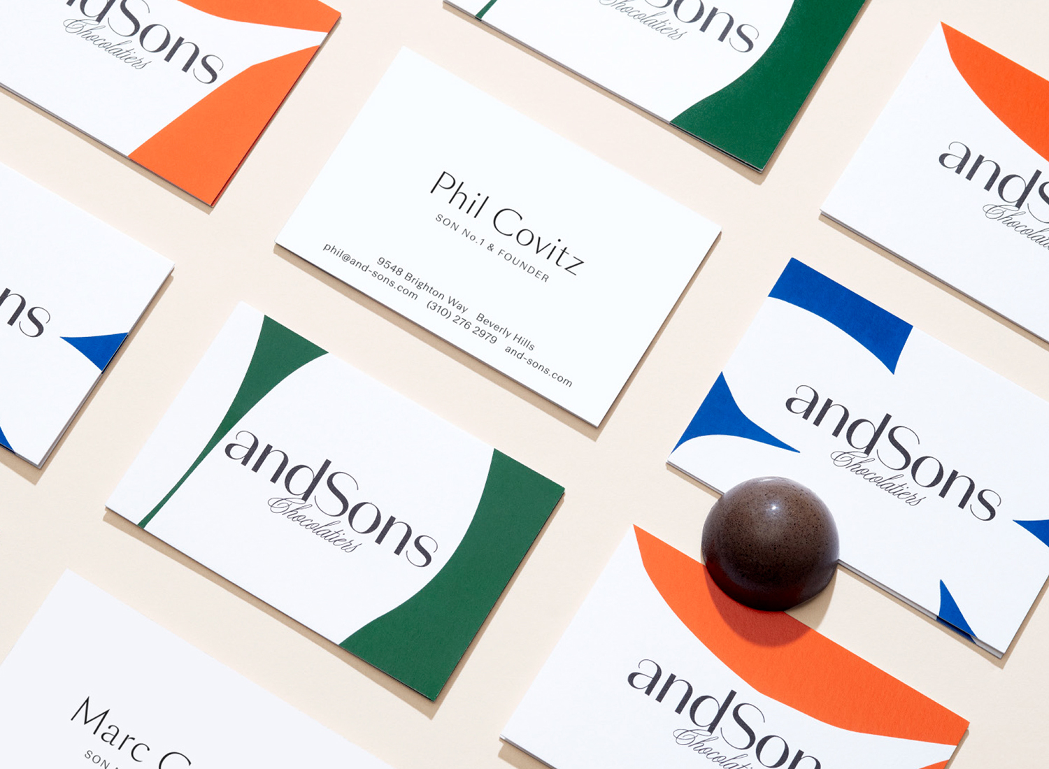 Logotype, branding and packaging by Base design for LA based chocolatier AndSons