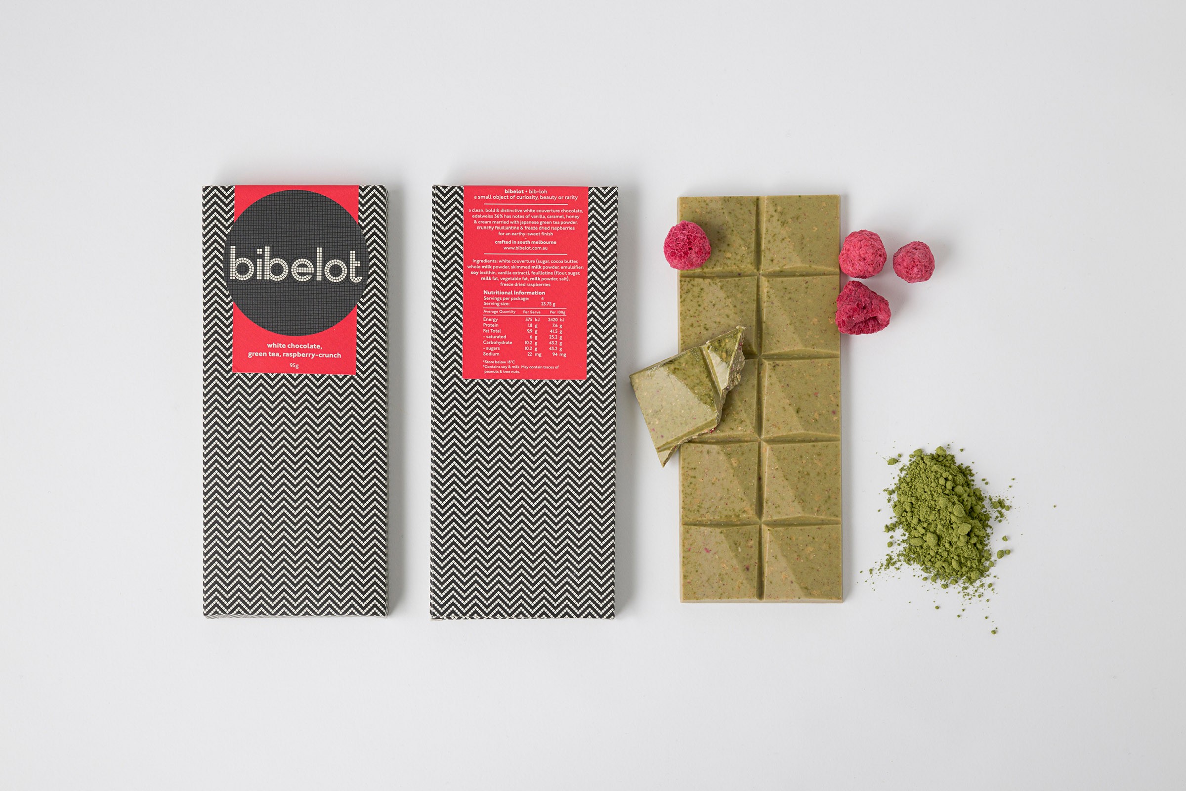 Visual identity and chocolate packaging for Melbourne patisserie Bibelot designed by A Friend Of Mine