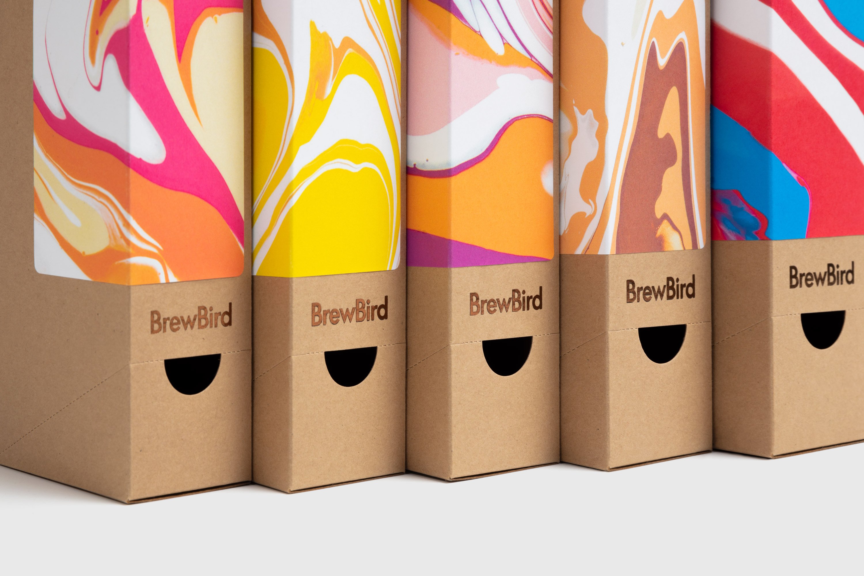 Logo, brand identity and packaging design for San Francisco coffee pod business BrewBird designed by Mucho