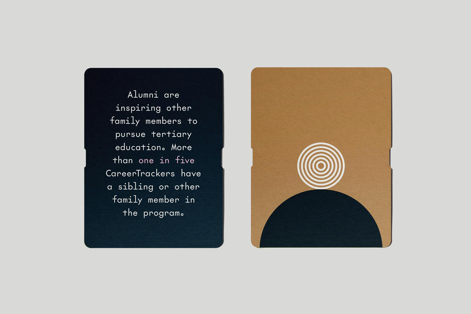 Visual identity and annual report design by Garbett for CareerTrackers, a charitable organisation that addresses Indigenous disadvantage by developing professional career pathways