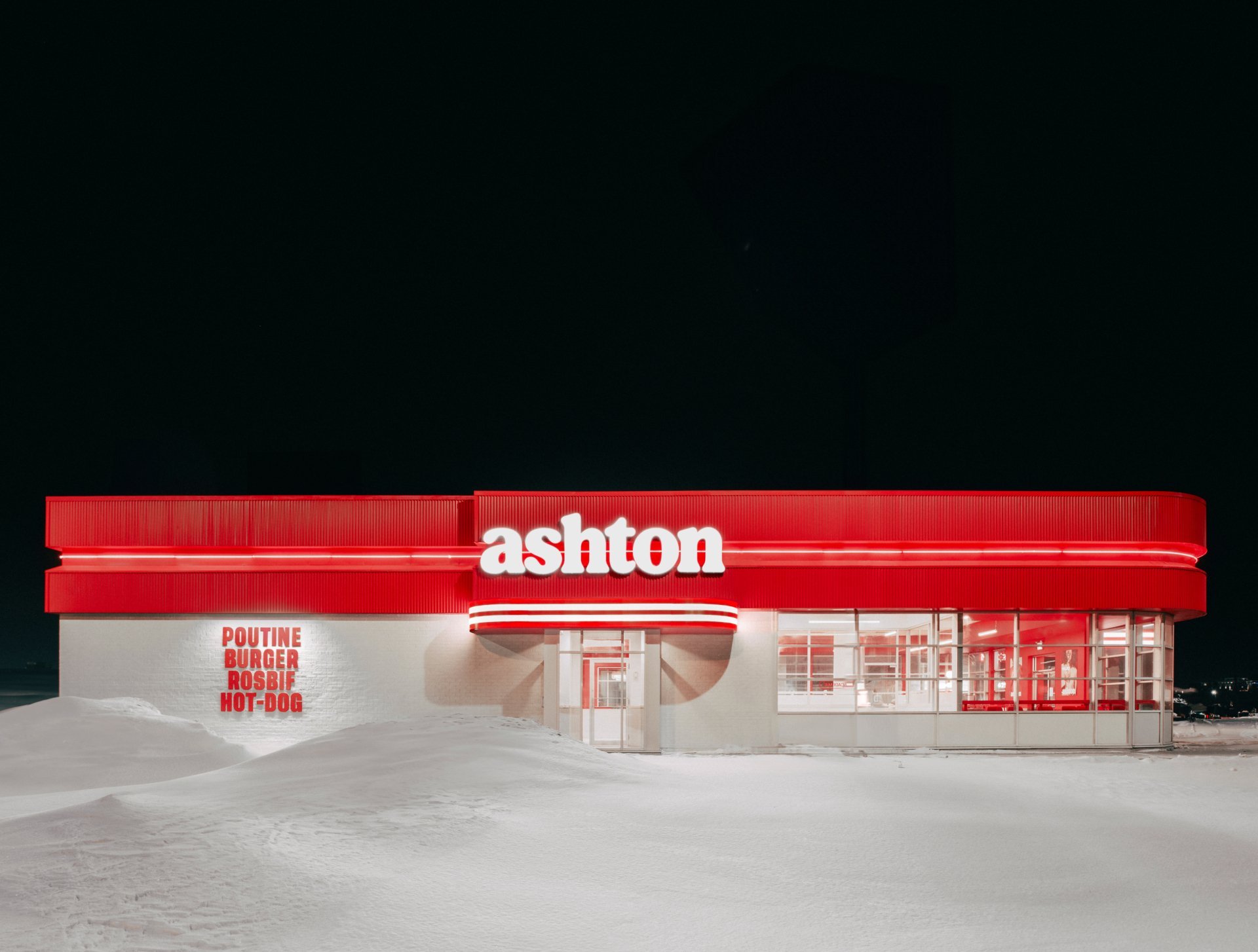  Logotype, visual identity, interior design and art direction for Montreal-based LG2 for Canadian fast food business Ashton