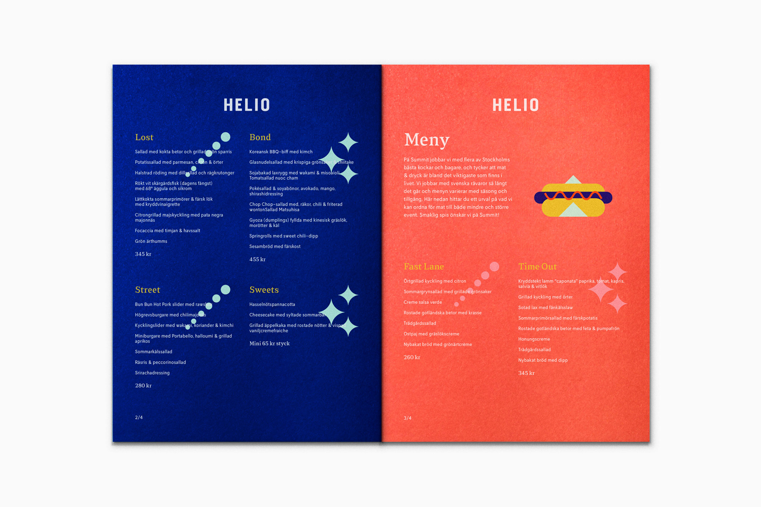 Menu Design – Helio by Bedow, Sweden