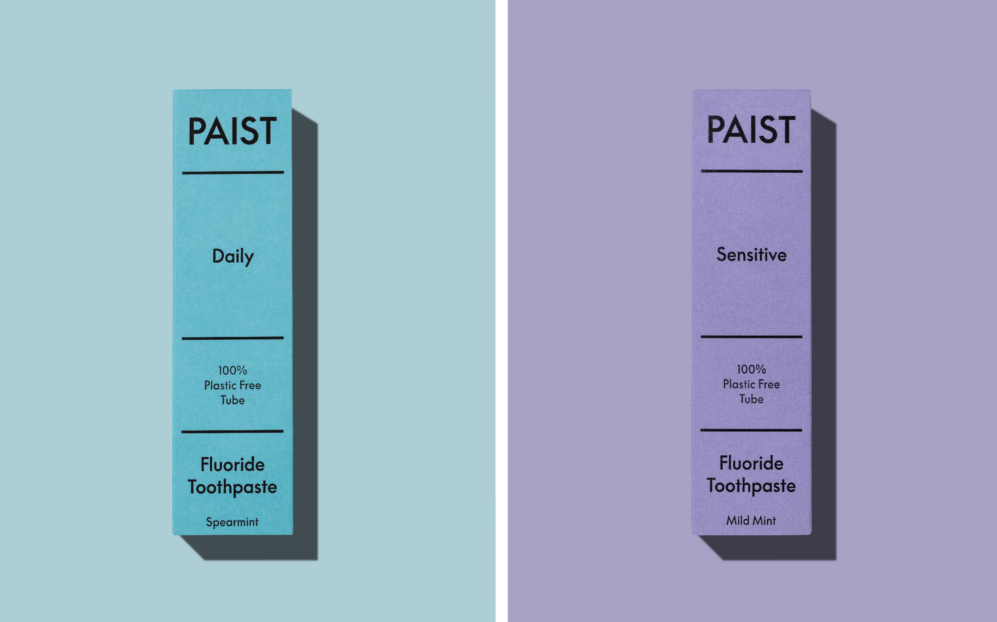 Branding, packaging, motion graphics and website for disruptive toothpaste brand PAIST designed by Two Times Elliott. 