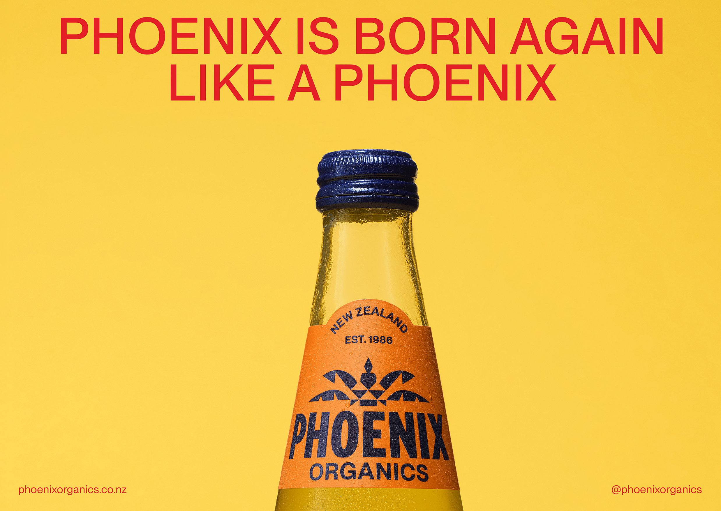 Branding, packaging and tone of voice for New Zealand beverage brand for Phoenix Organics by Marx Design