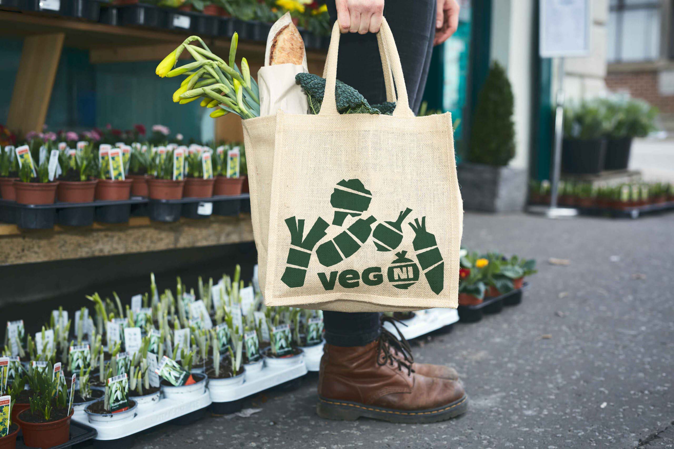 Brand identity designed by Jack Renwick Studio for Northern Irish farming cooperative Veg NI