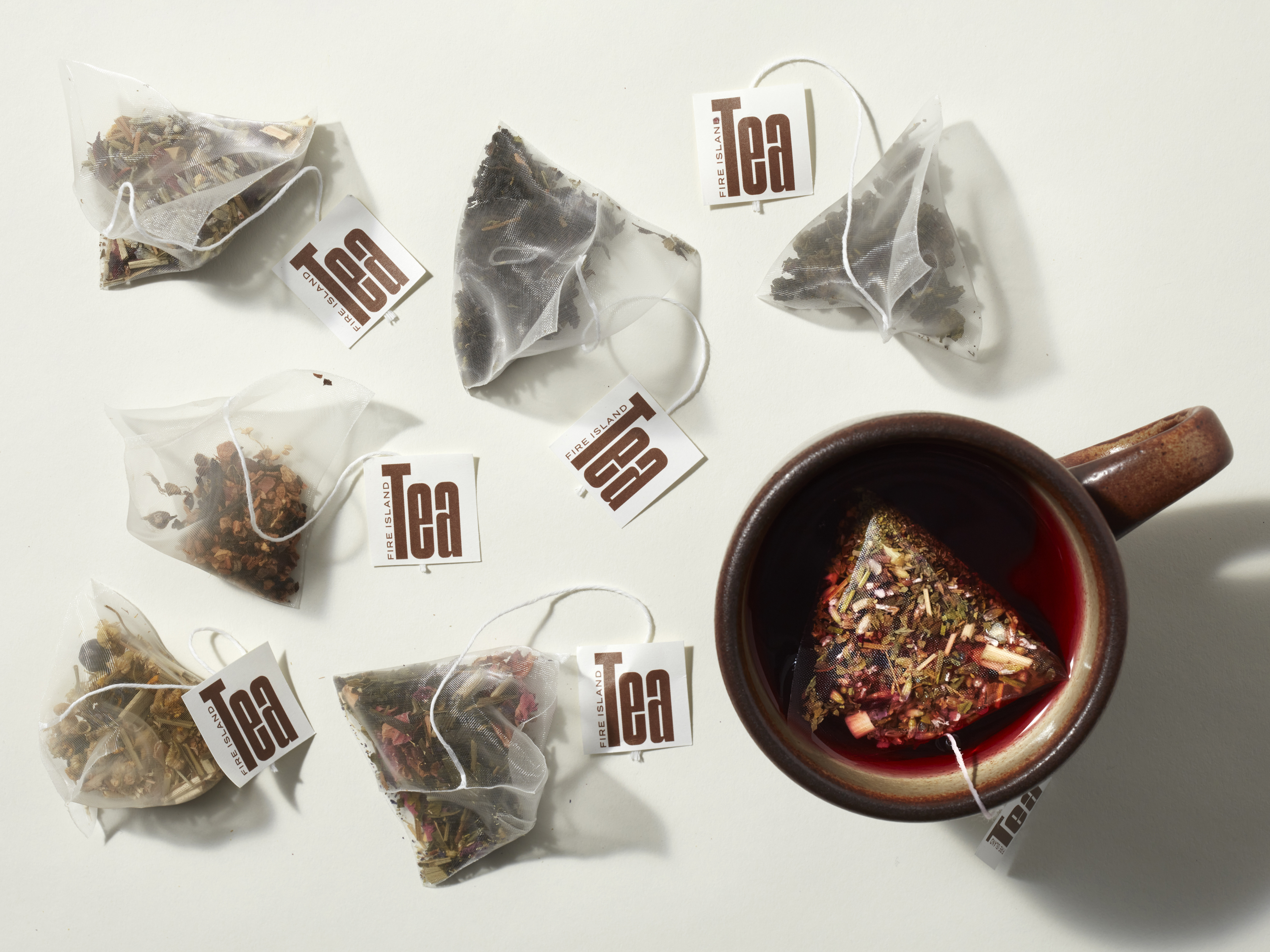 Logotype and packaging design by Stephen Moss for Fire Island Tea