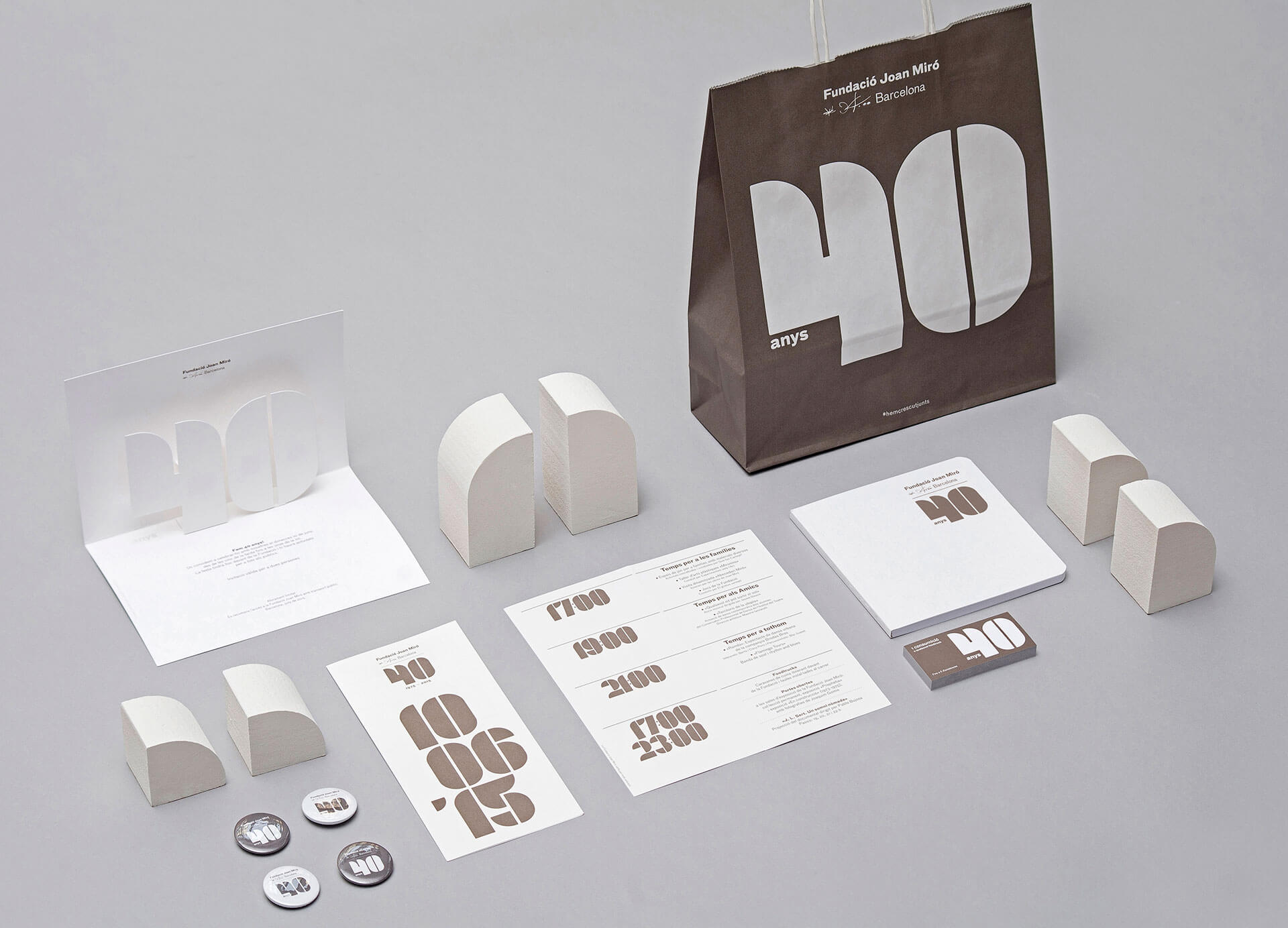 Branding, print and stationery for Fundació Miro's 40th Anniversary by graphic design studio Mucho