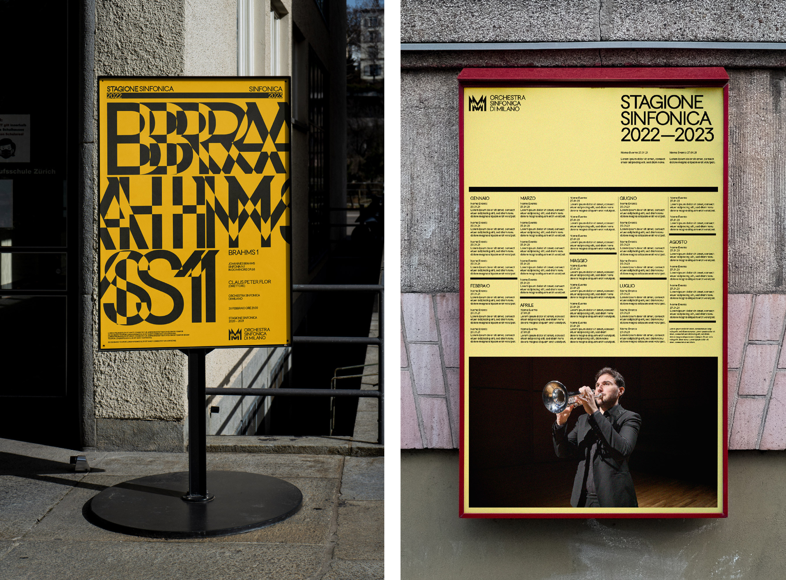 Posters for Orchestra Sinfonica di Milano designed by Landor & Fitch 
