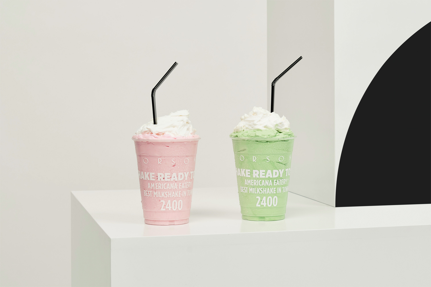 Branded milkshake cups by Anagrama for San Pedro based burger bar Orson