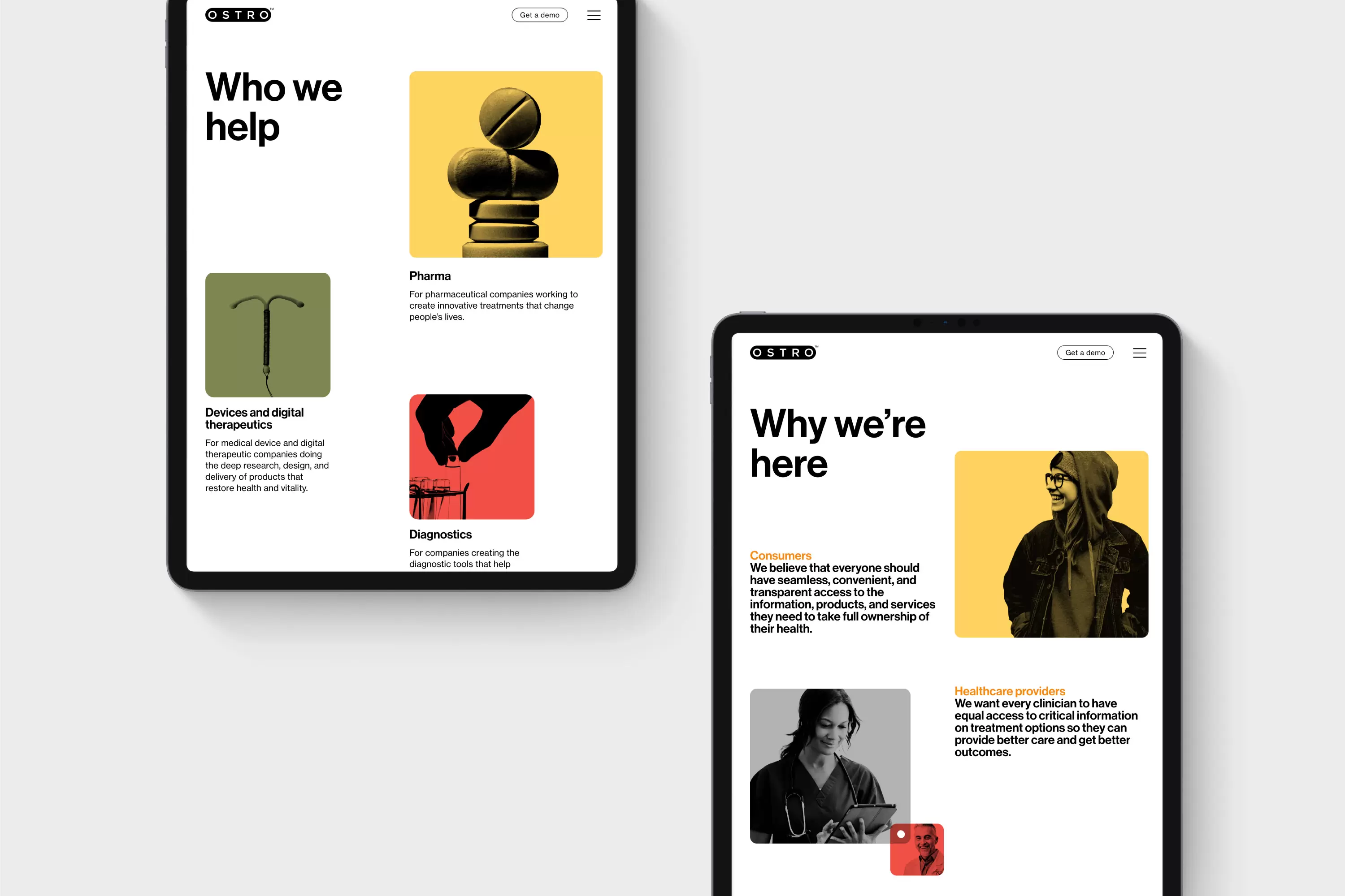 New brand identity and website designed by Mucho for American life science software company Ostro.