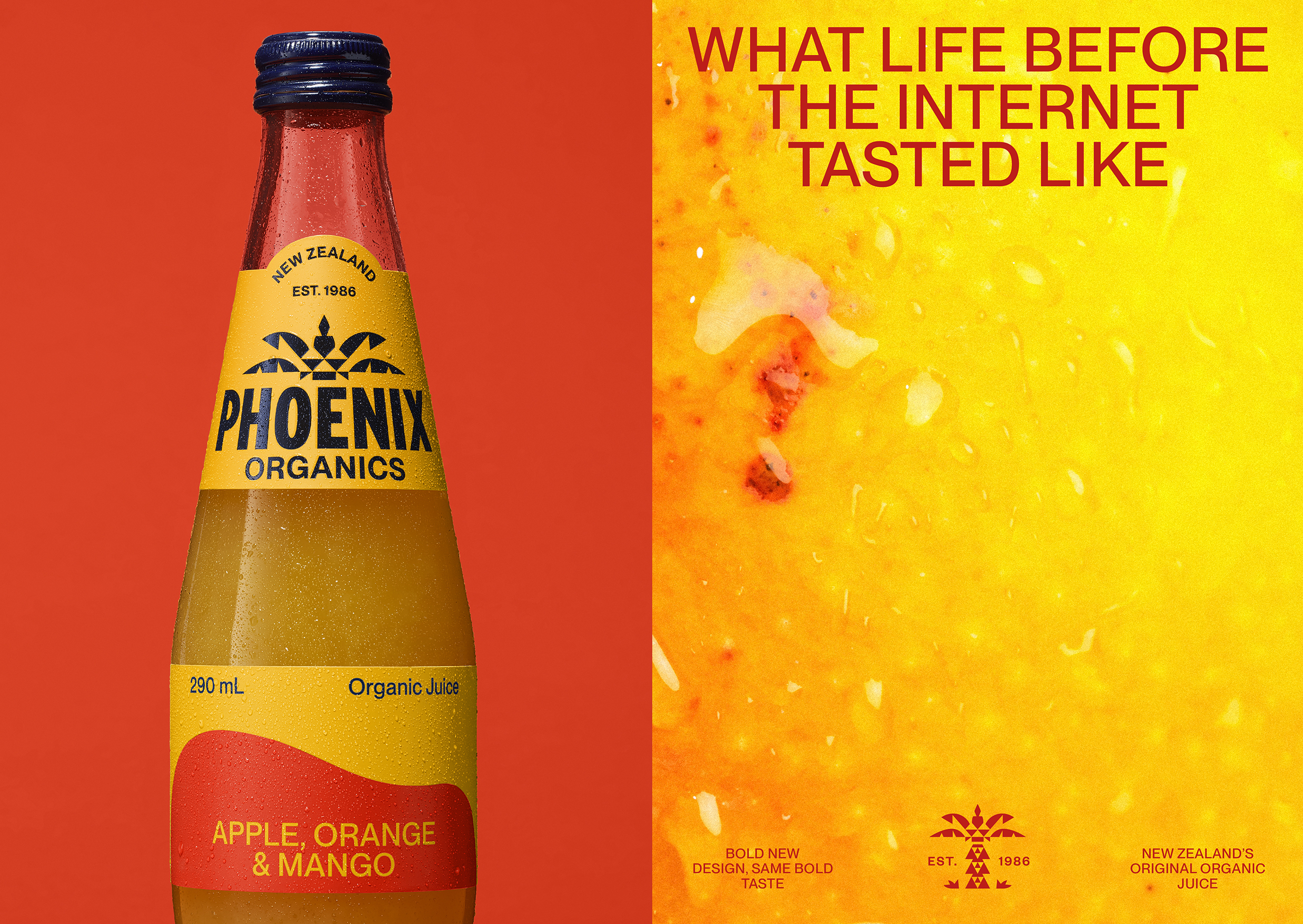Branding, packaging and tone of voice for New Zealand beverage brand for Phoenix Organics by Marx Design