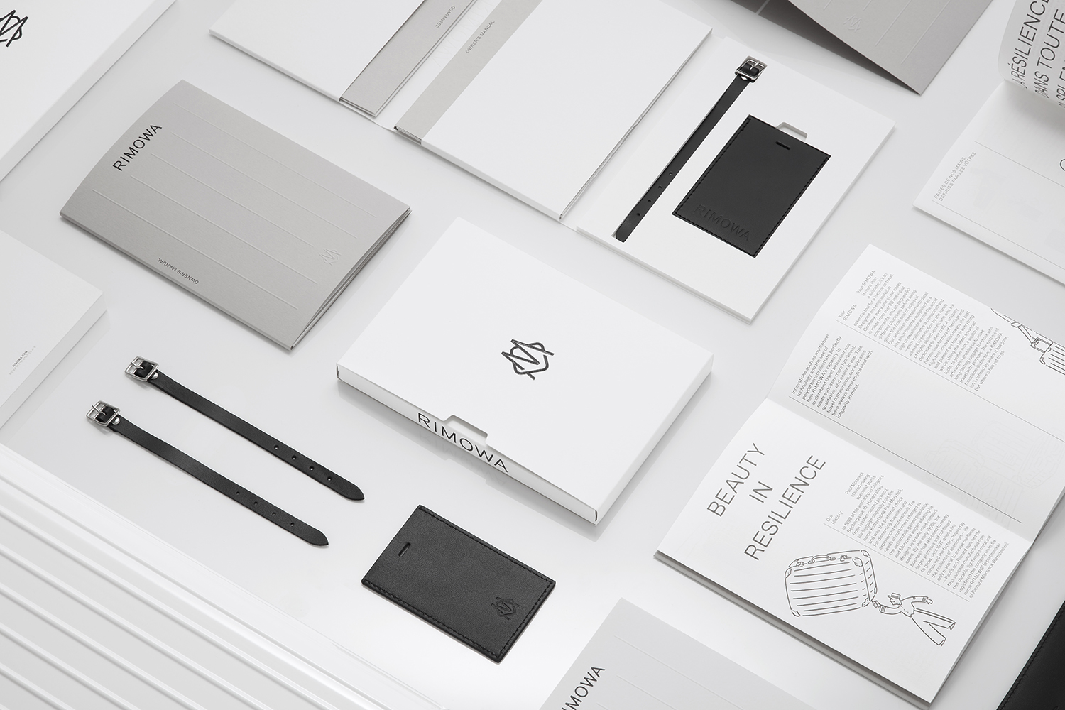 Graphic identity by Commission studio for functional luxury luggage manufacturer Rimowa