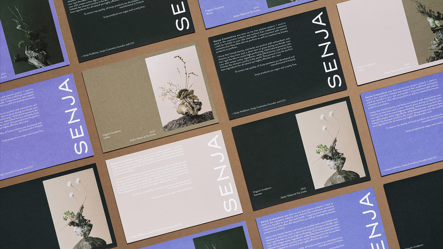 Logotype, packaging and still life imagery by Werklig for Finnish premium cosmetics brand Senja