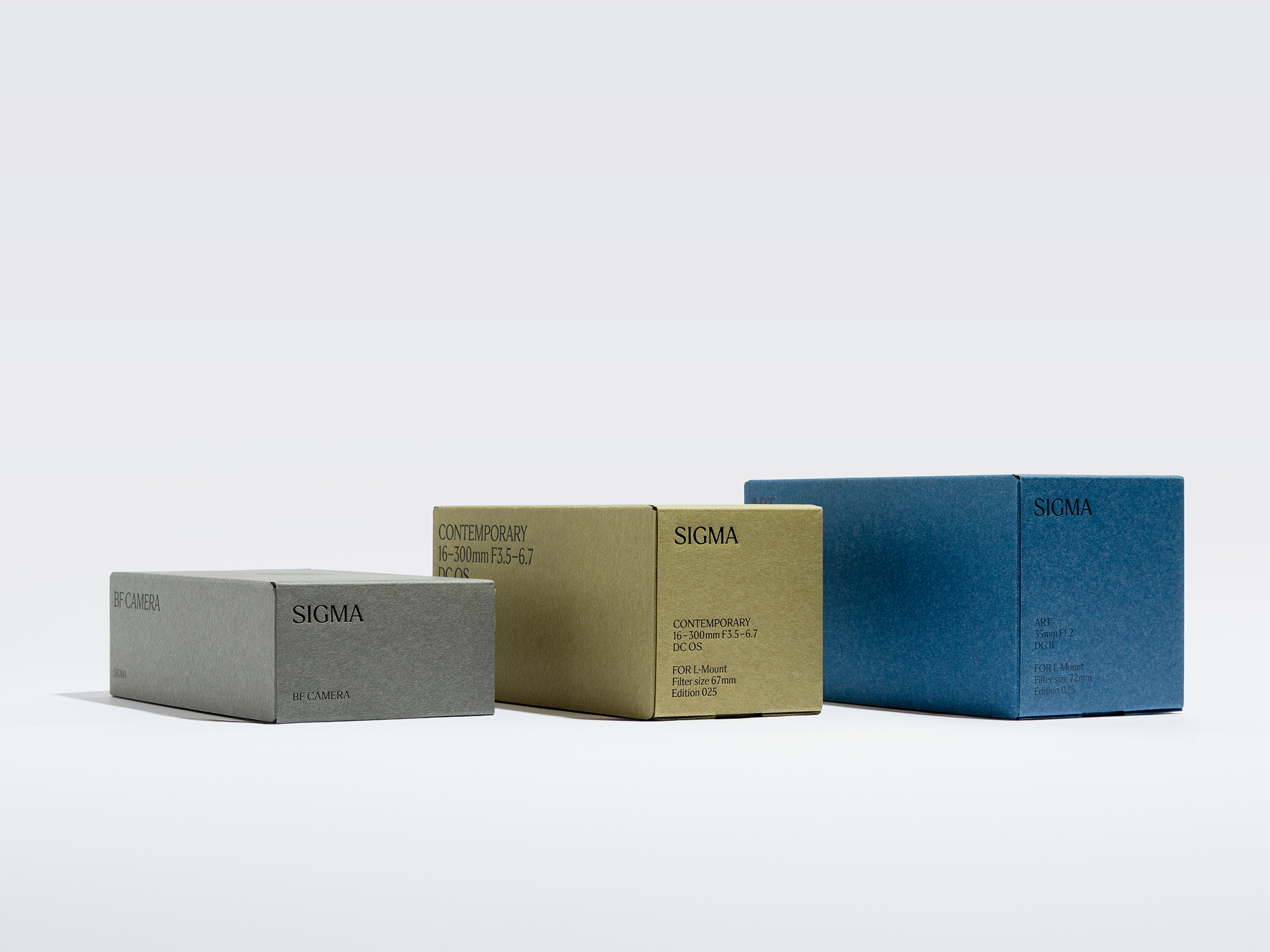 Logotype, custom typeface, packaging, art direction and website design by Stockholm Design Lab for Japanese camera manufacturer Sigma