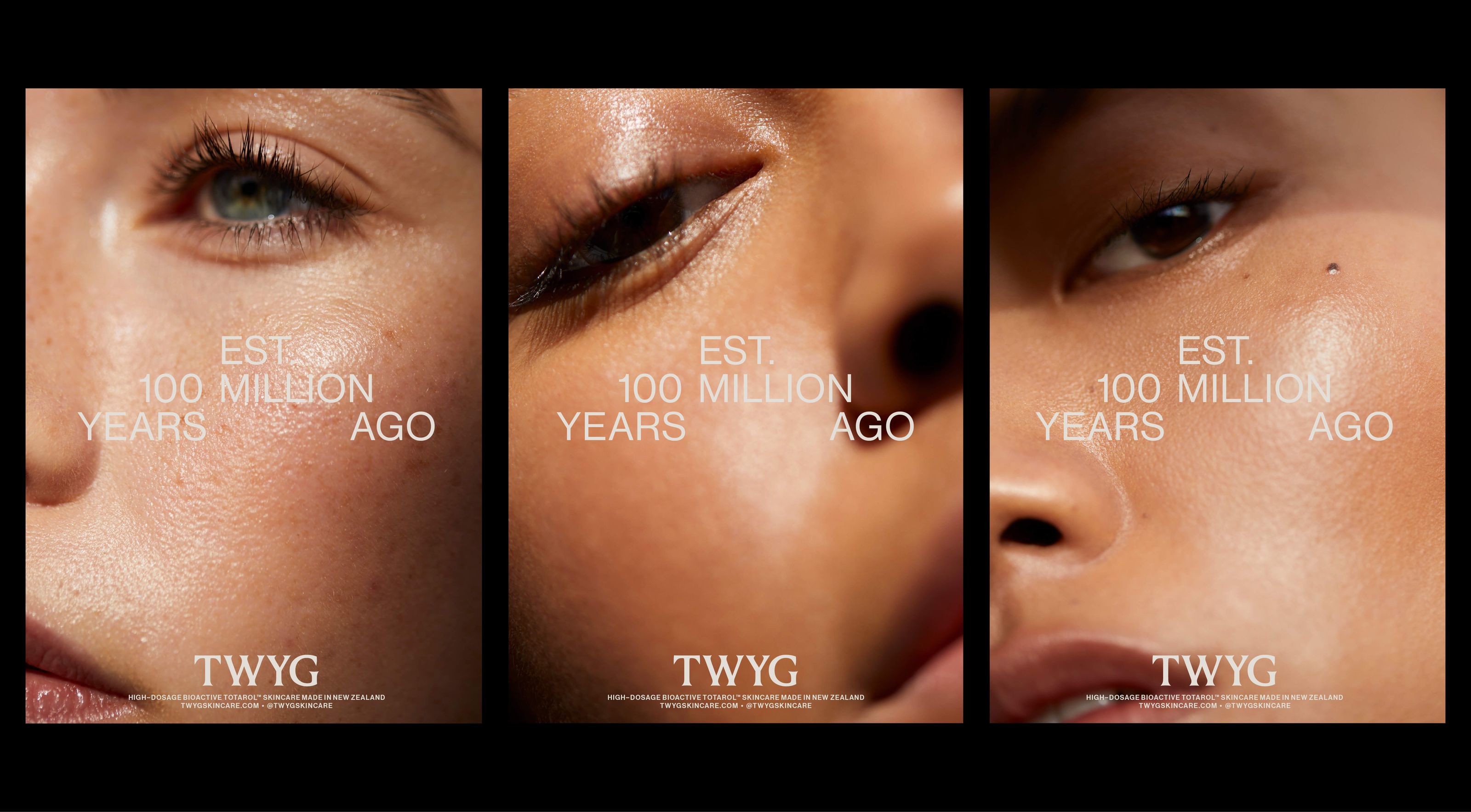 New logotype, packaging and art direction for New Zealand luxury skincare brand TWYG designed by Seachange.