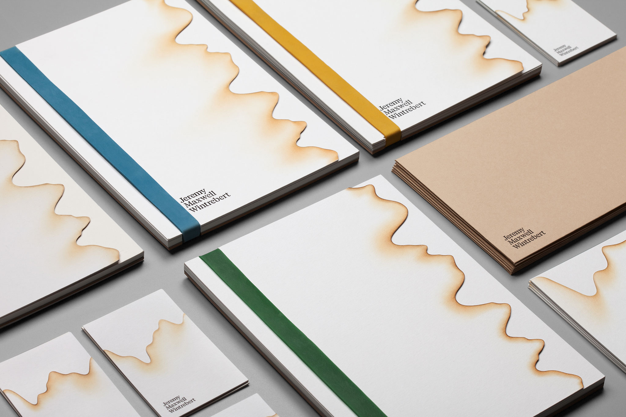 Portfolio and stationery designed by Hey for glassware maker Jeremy Maxwell Wintrebert