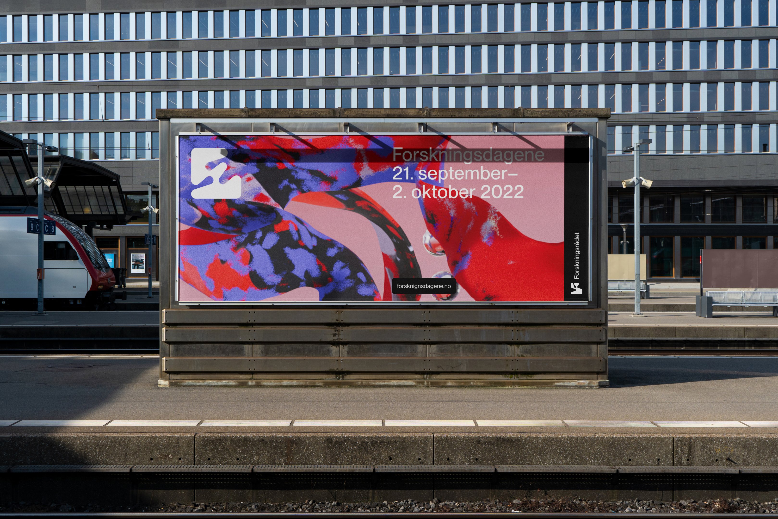Merkidentiteit en billboard posterontwerp door ANTI voor The Norwegian Research Council