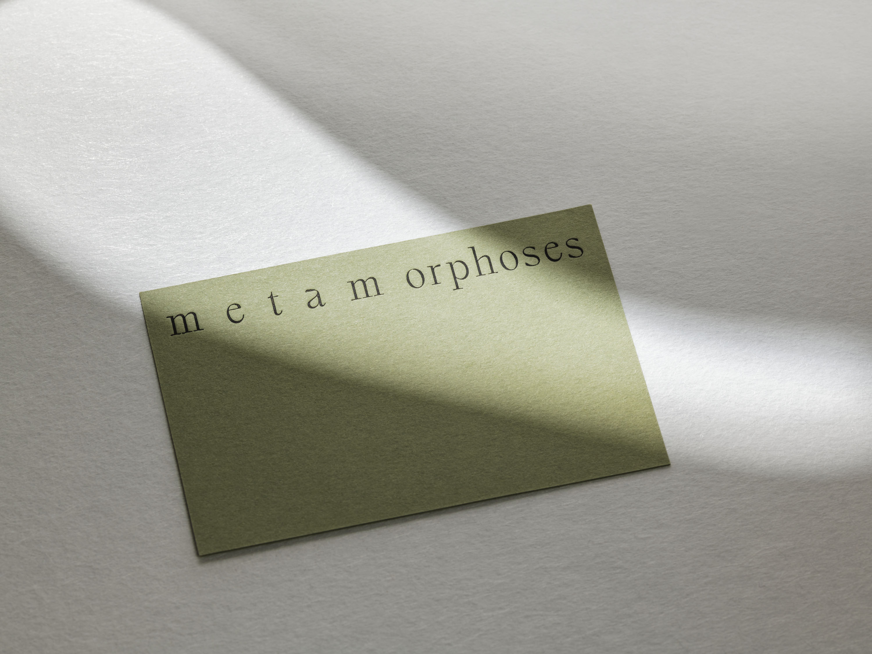 New logotype and visual identity for contemporary gallery Metamorphose designed by A Practice for Everyday Life