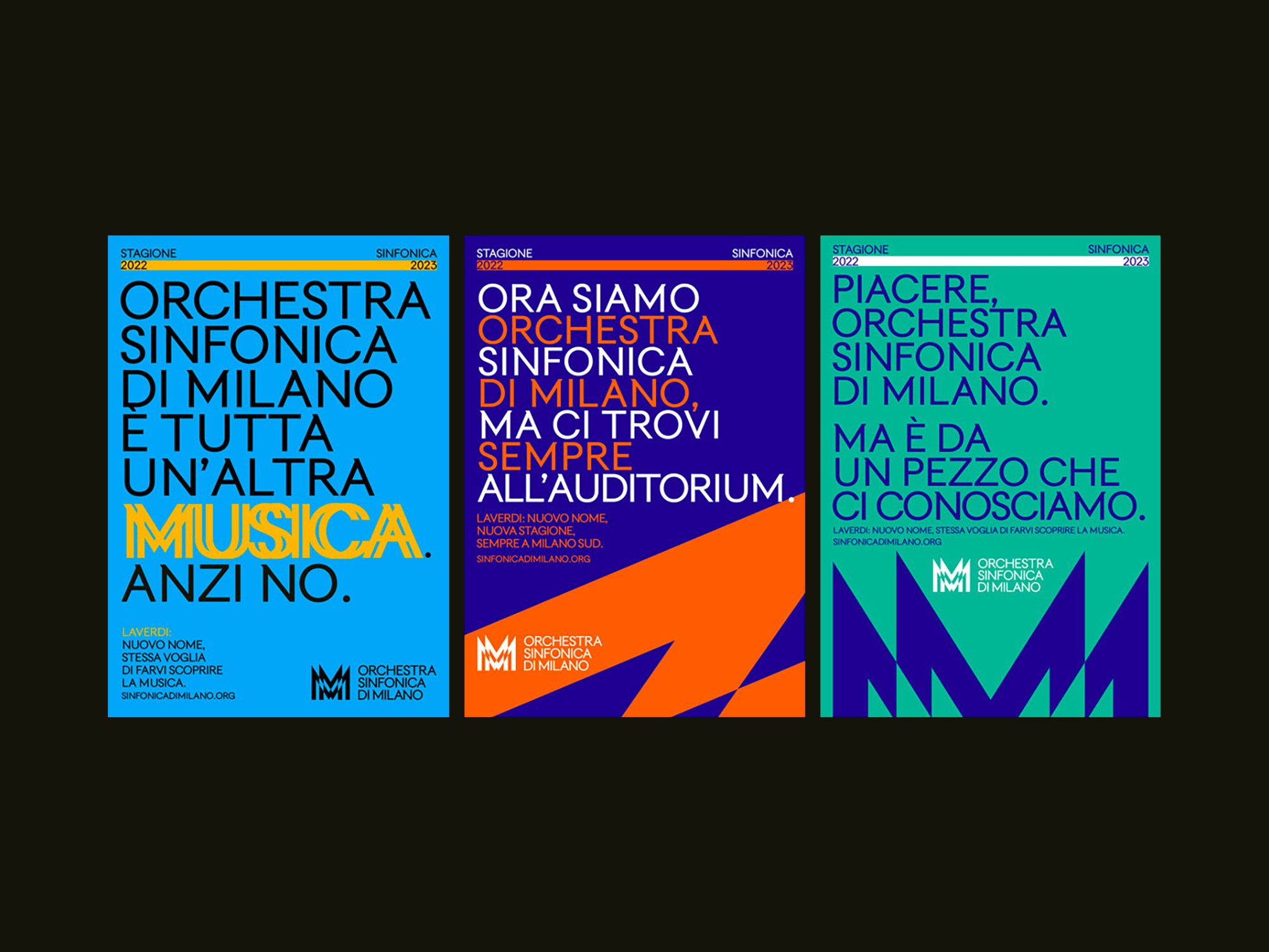 Posters for Orchestra Sinfonica di Milano designed by Landor & Fitch 