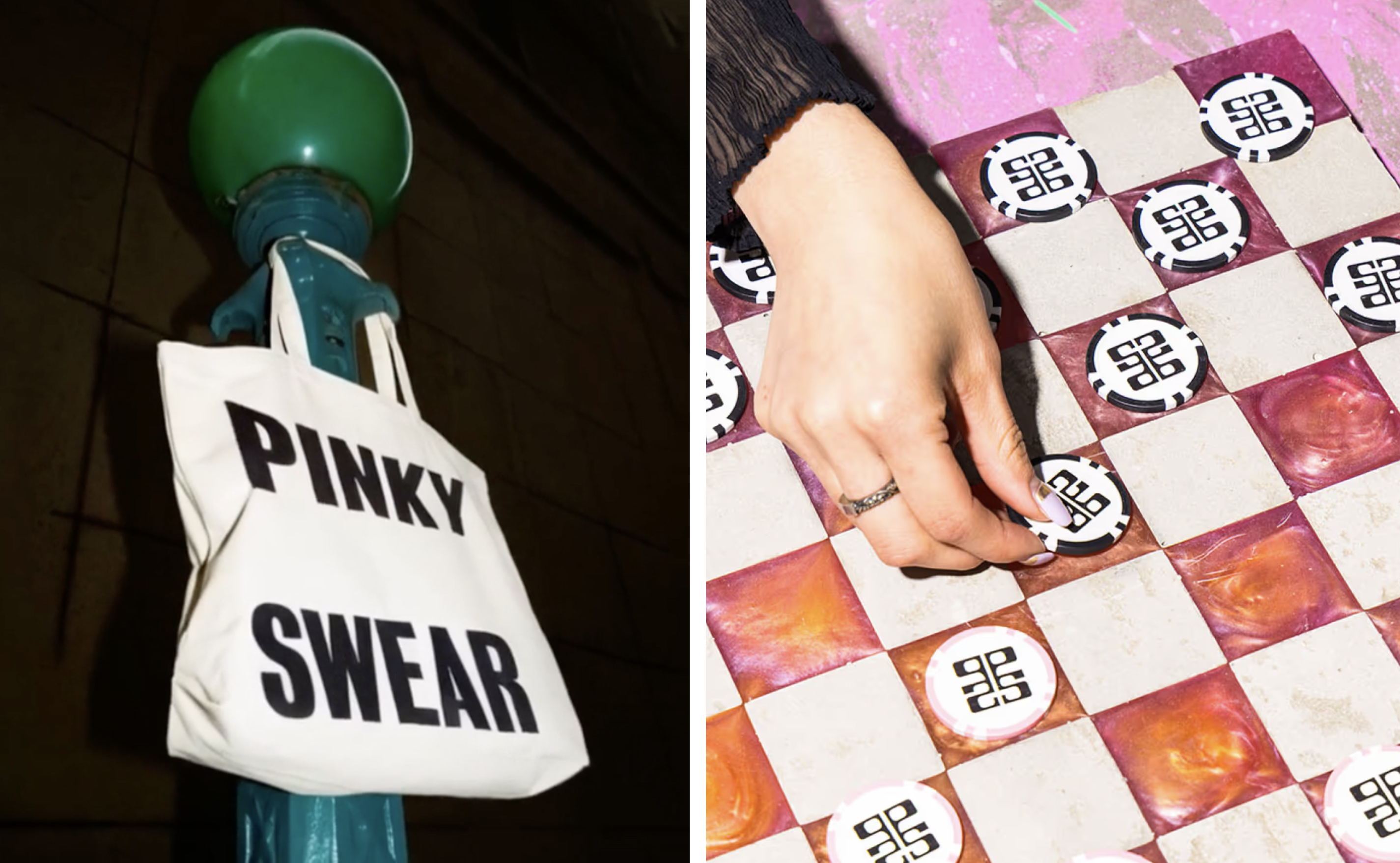 Monogram, menus, social posts and motion graphics by The Working Assembly for Manhattan bar Pinky Swear