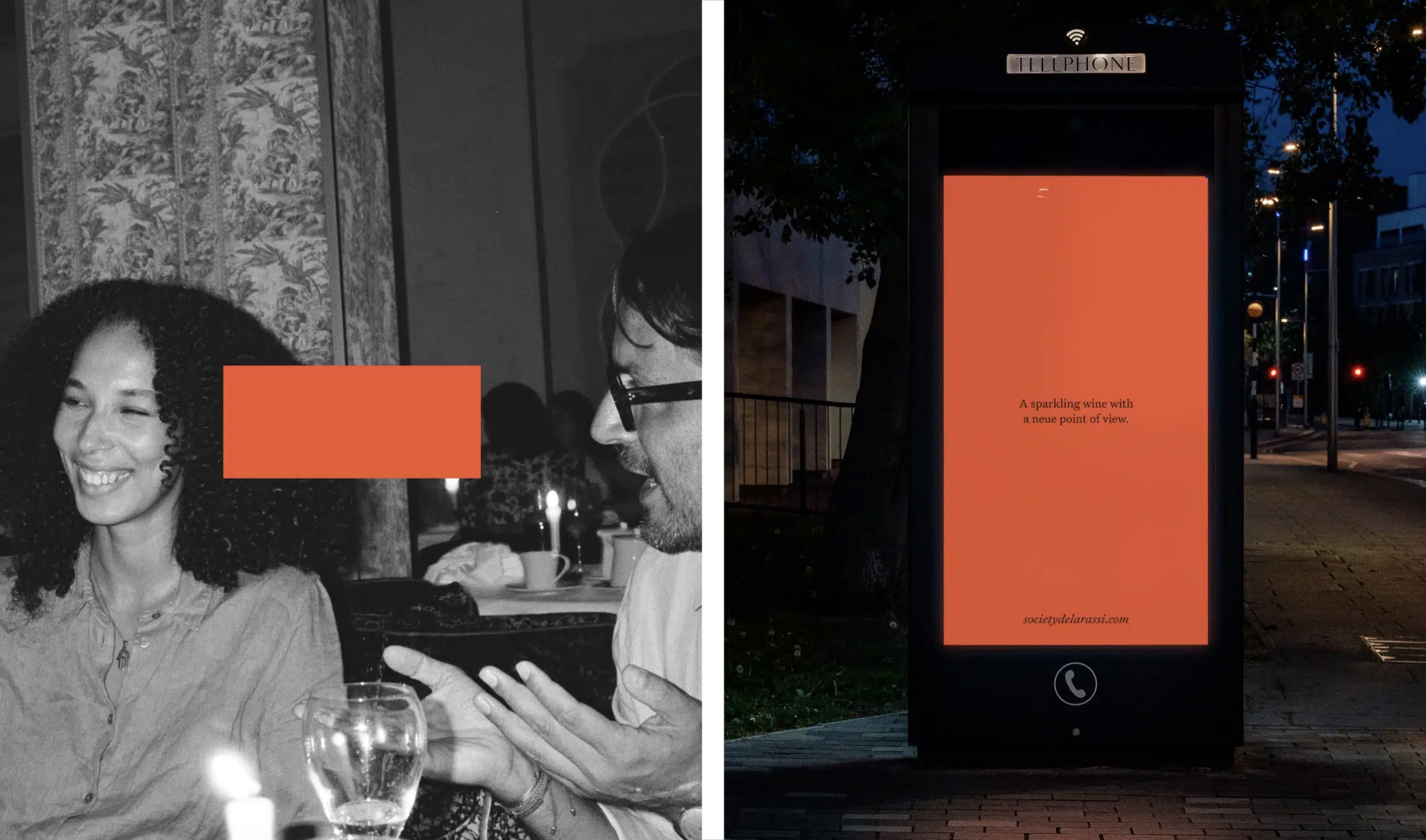 Logotype, art direction and packaging for alcohol-free champaign brand Society De La Rassi designed by Blurr Bureau