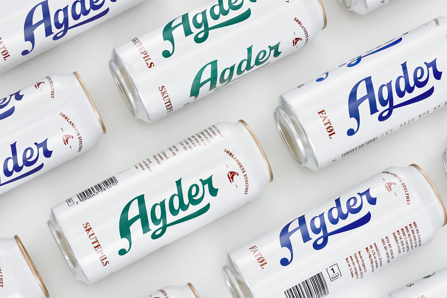Packaging design by Oslo-based Frank for Norwegian craft beer Agder Fatøl and Skutepils